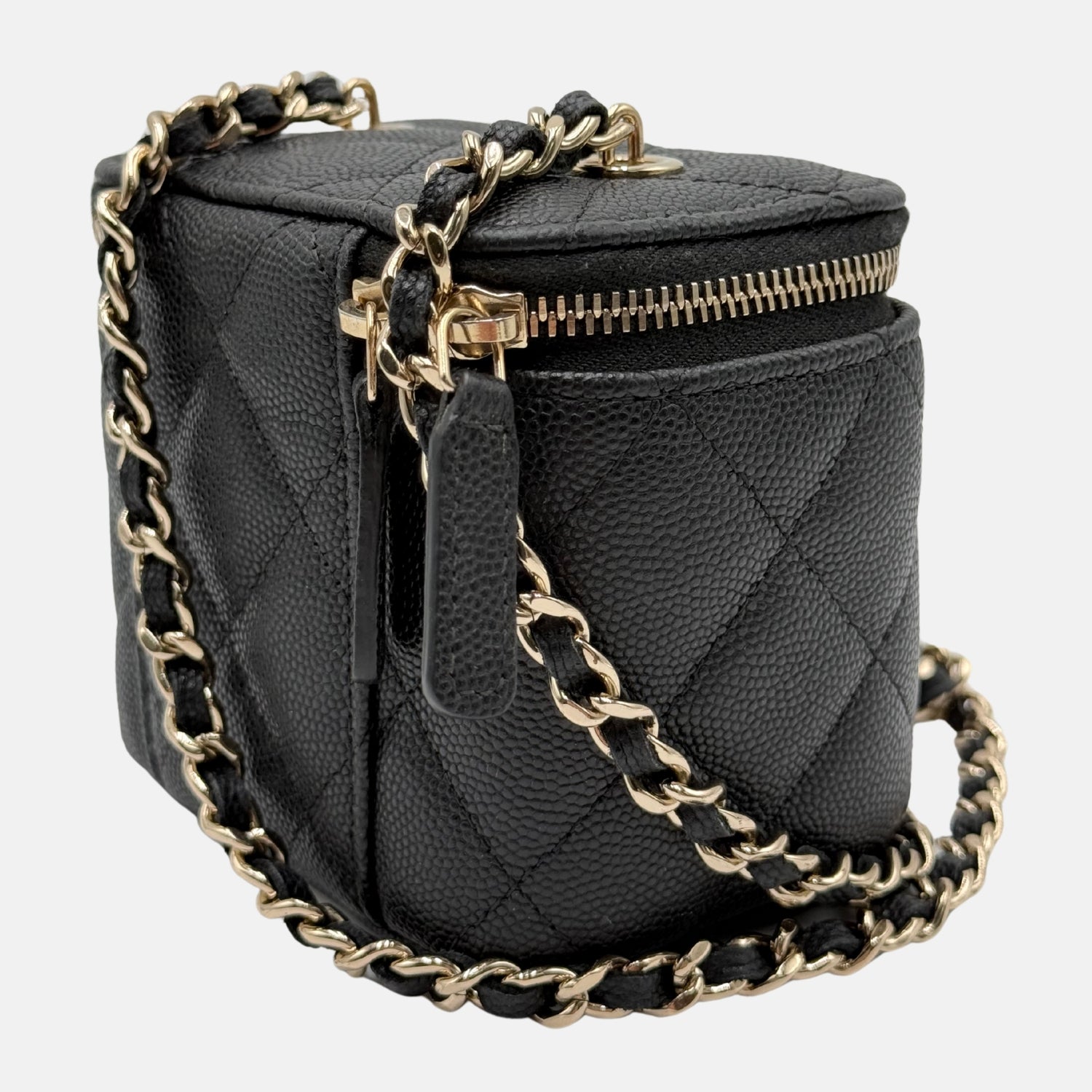 Vanity Case With Chain Black Caviar Quilted Mini