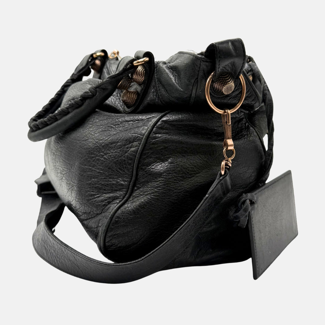 City Bag Black Leather Giant 12