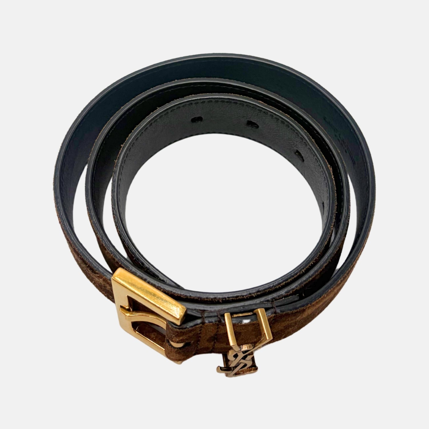 Leopard Suede Belt Gold Hardware