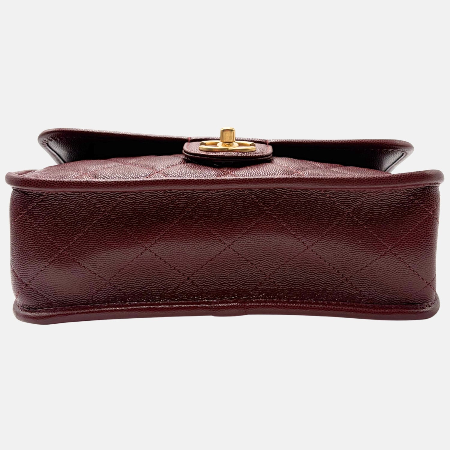 Top Handle Flap Brown Caviar