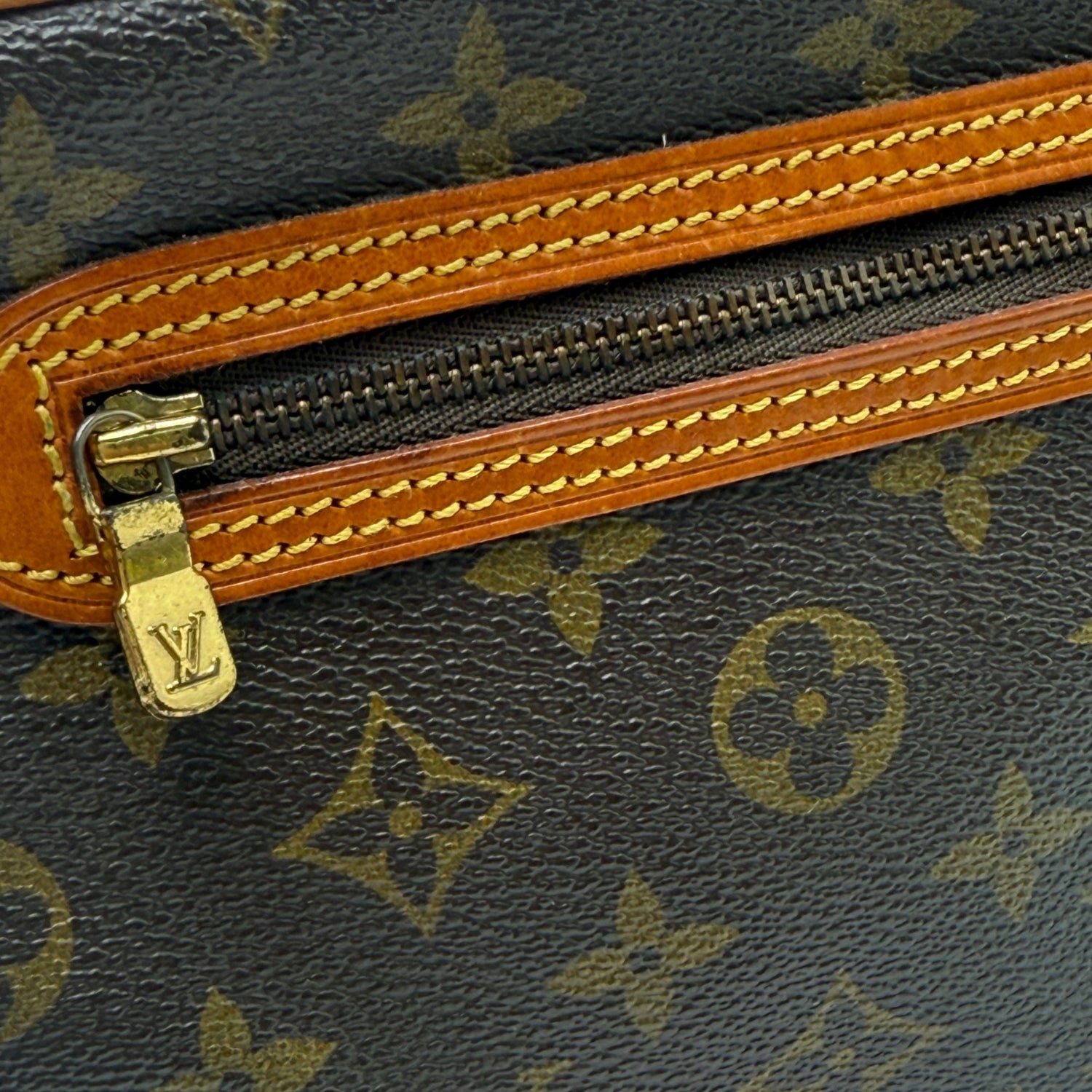 Wristlet Vintage Monogram Canvas with Strap