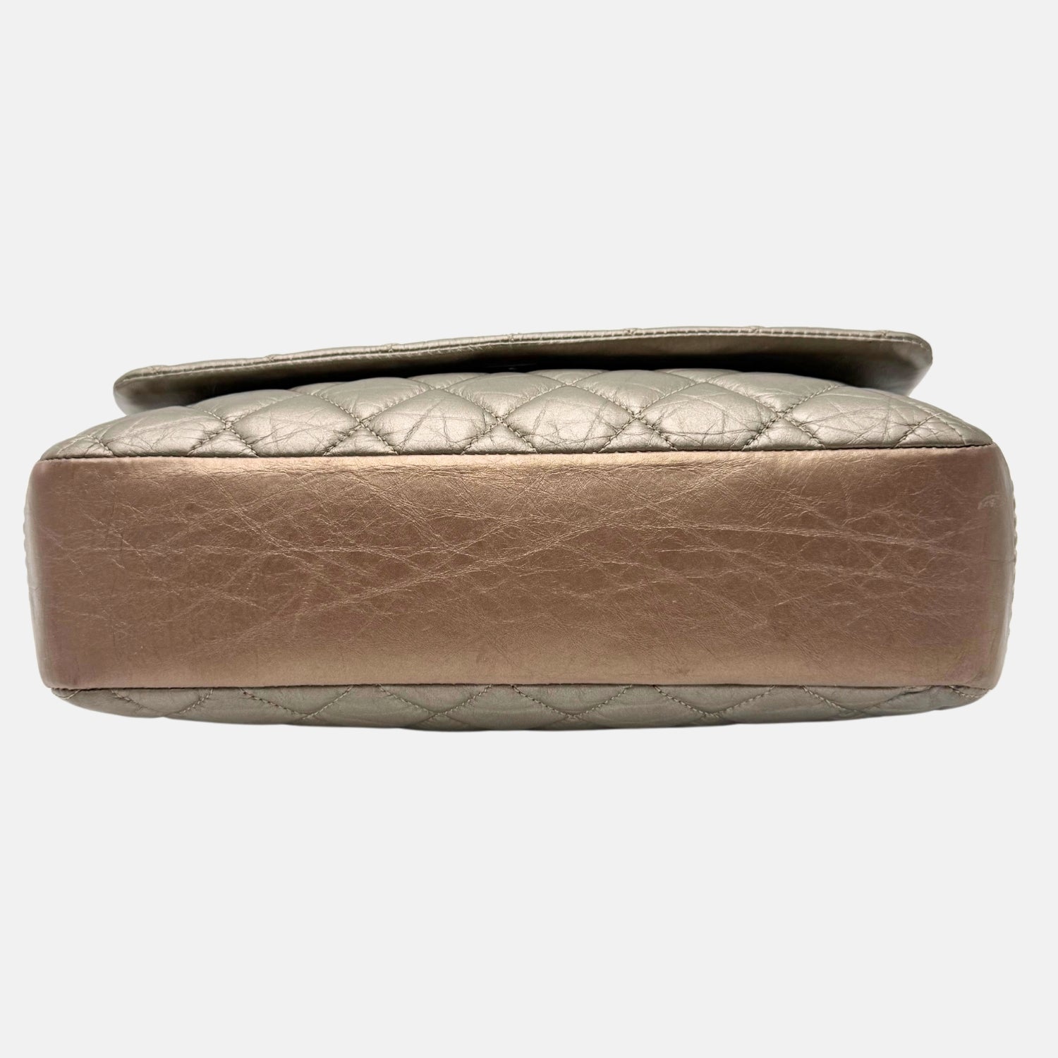 Classic Flap Bag Metallic Silver Quilted Calfskin Medium