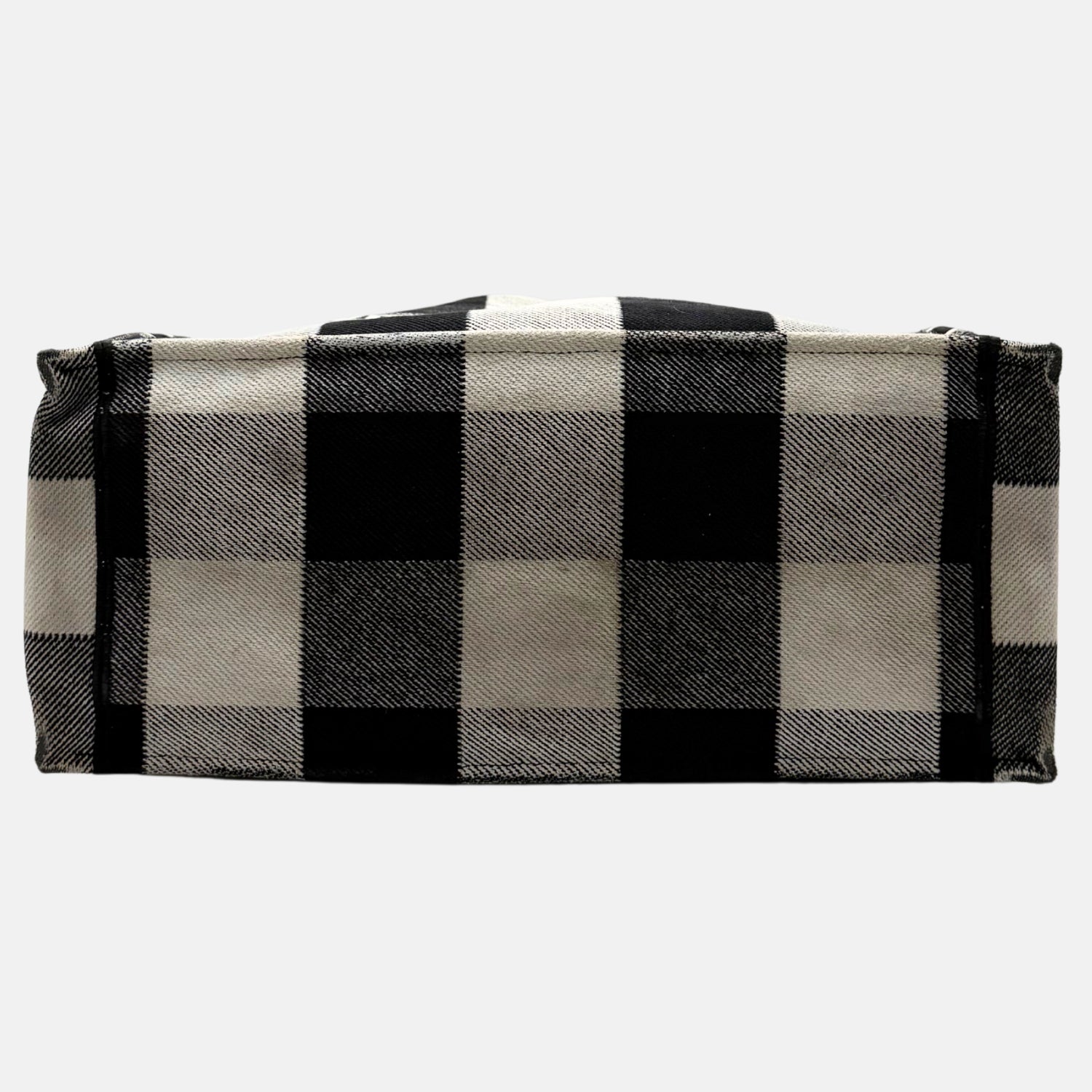 Book Tote Large Black and White Check Canvas