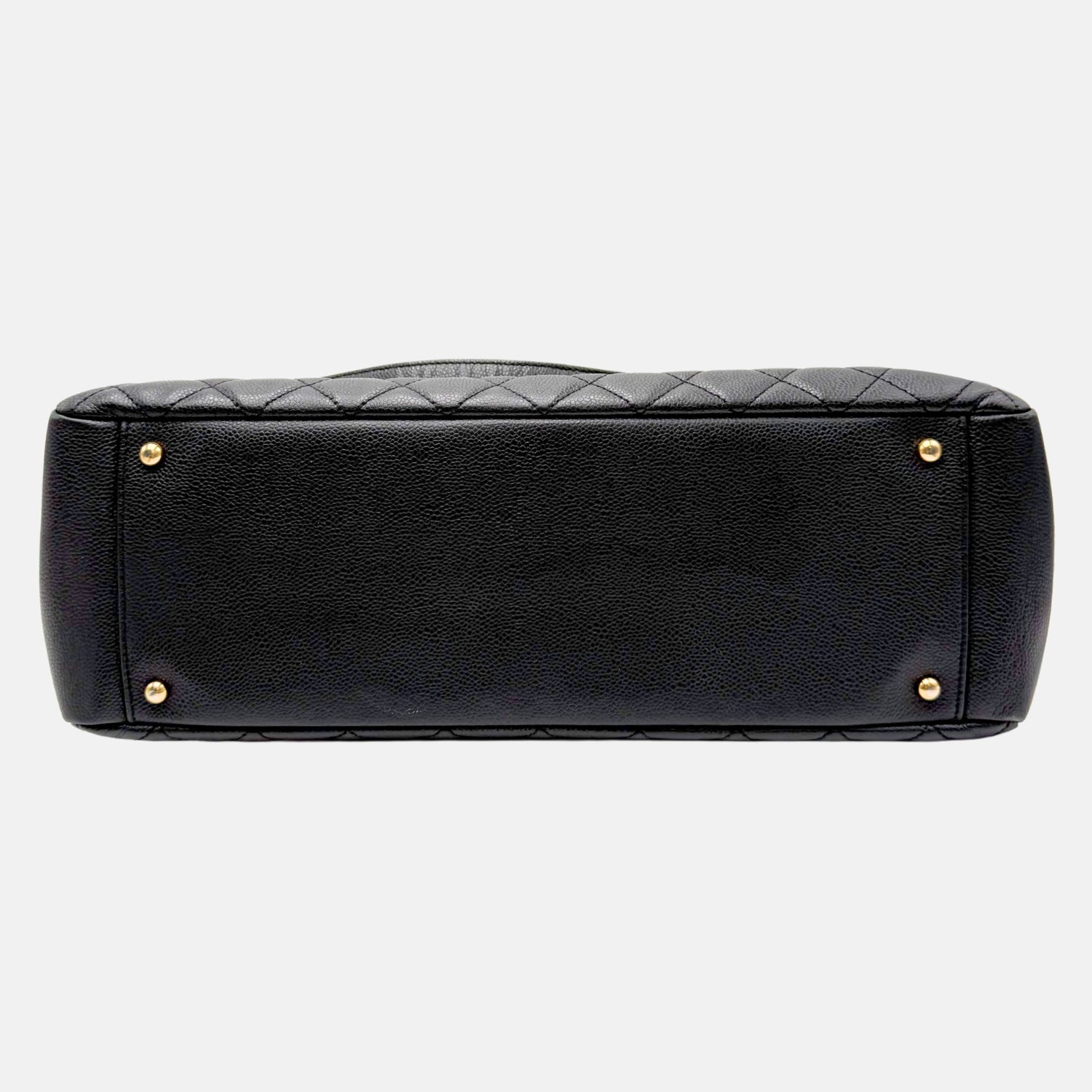 Grand Timeless Shopping Tote Black Caviar Quilted