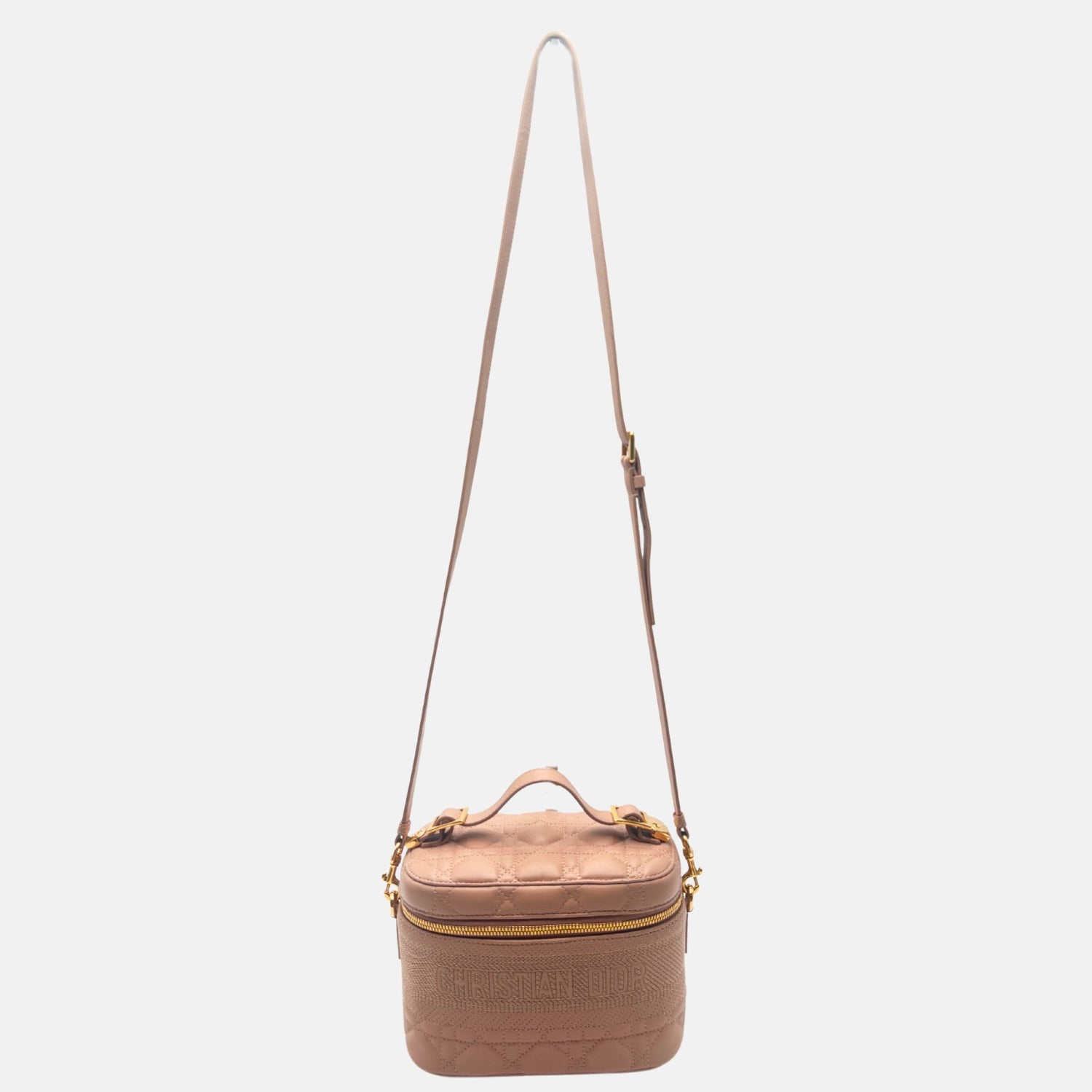 Vanity Case Dusty Pink Cannage Leather