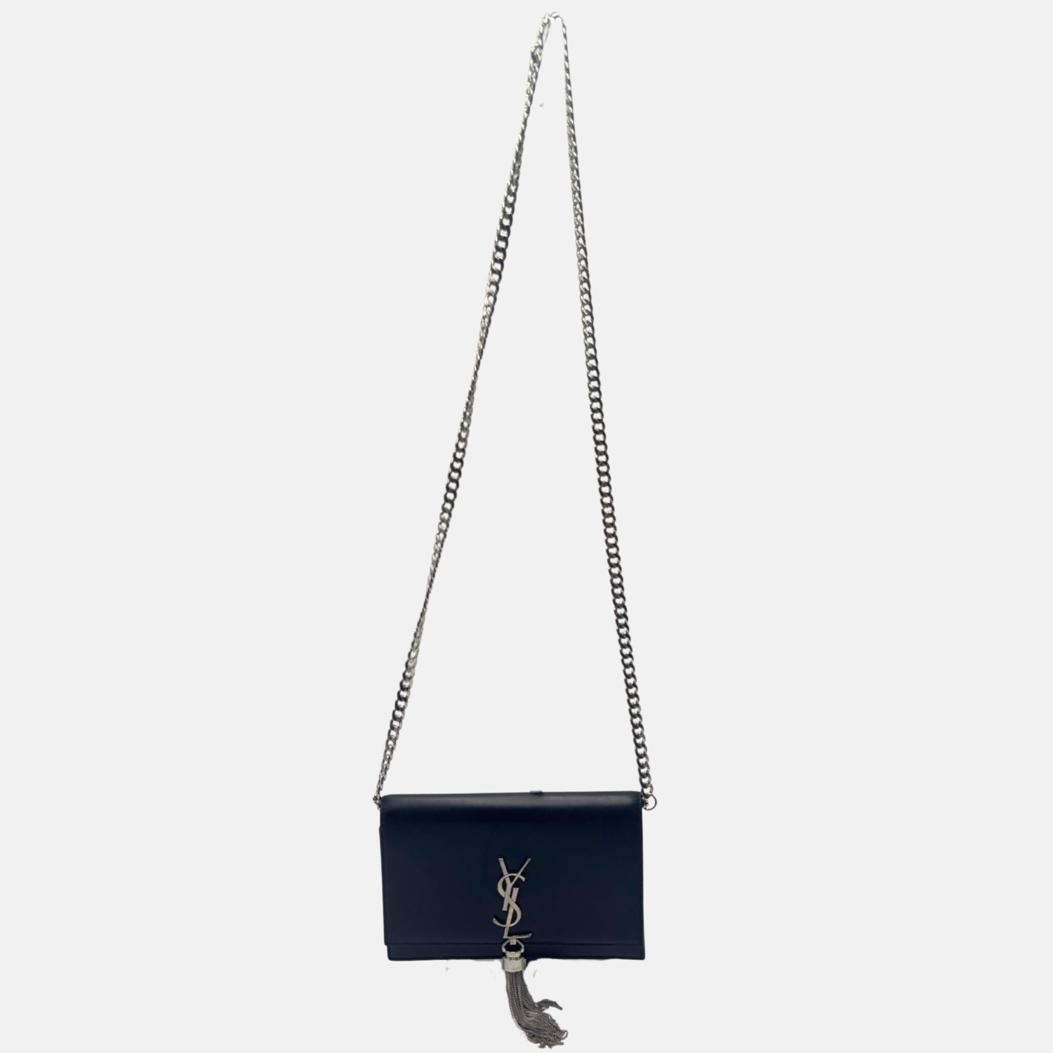 Kate Tassel Chain Bag Black Smooth Leather
