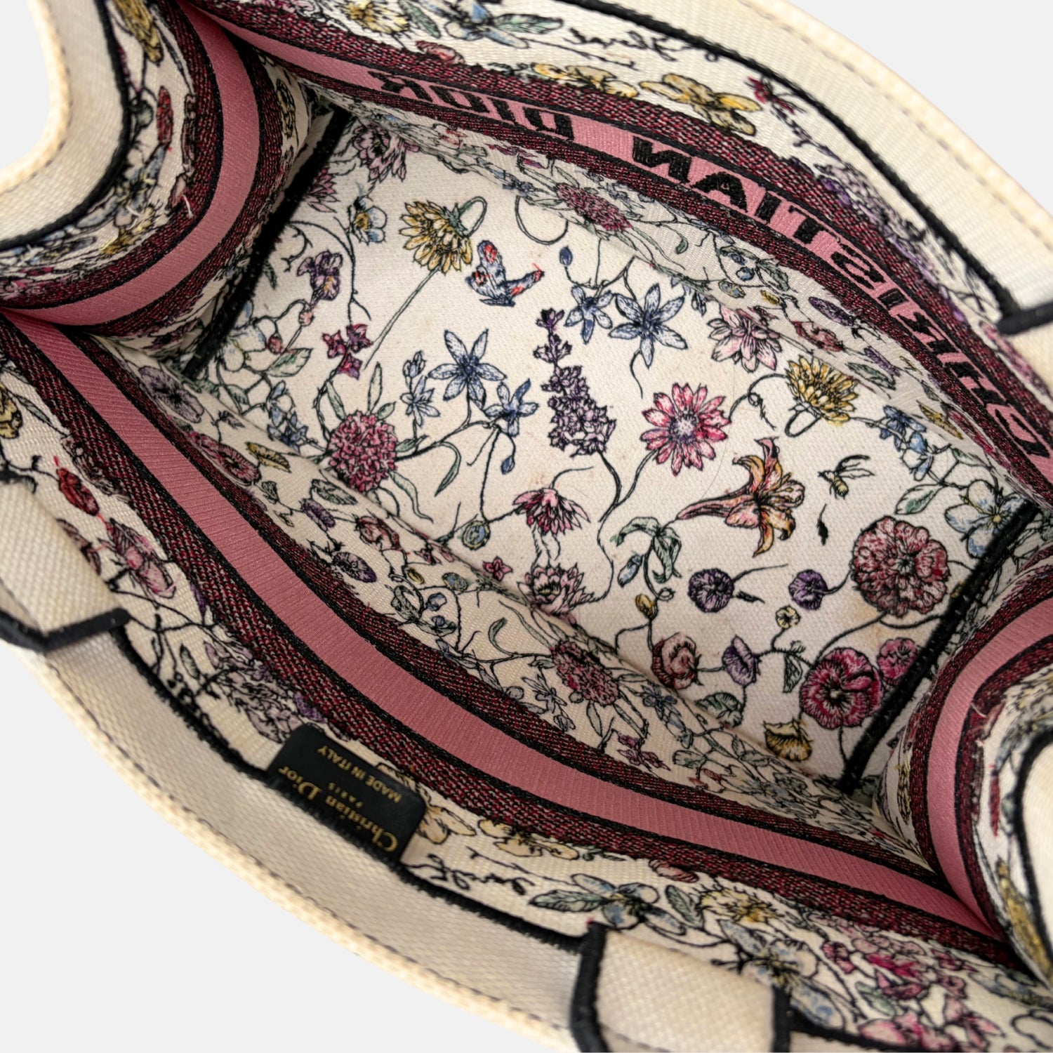 Book Tote Medium Jardin d’Hiver Embroidered Canvas