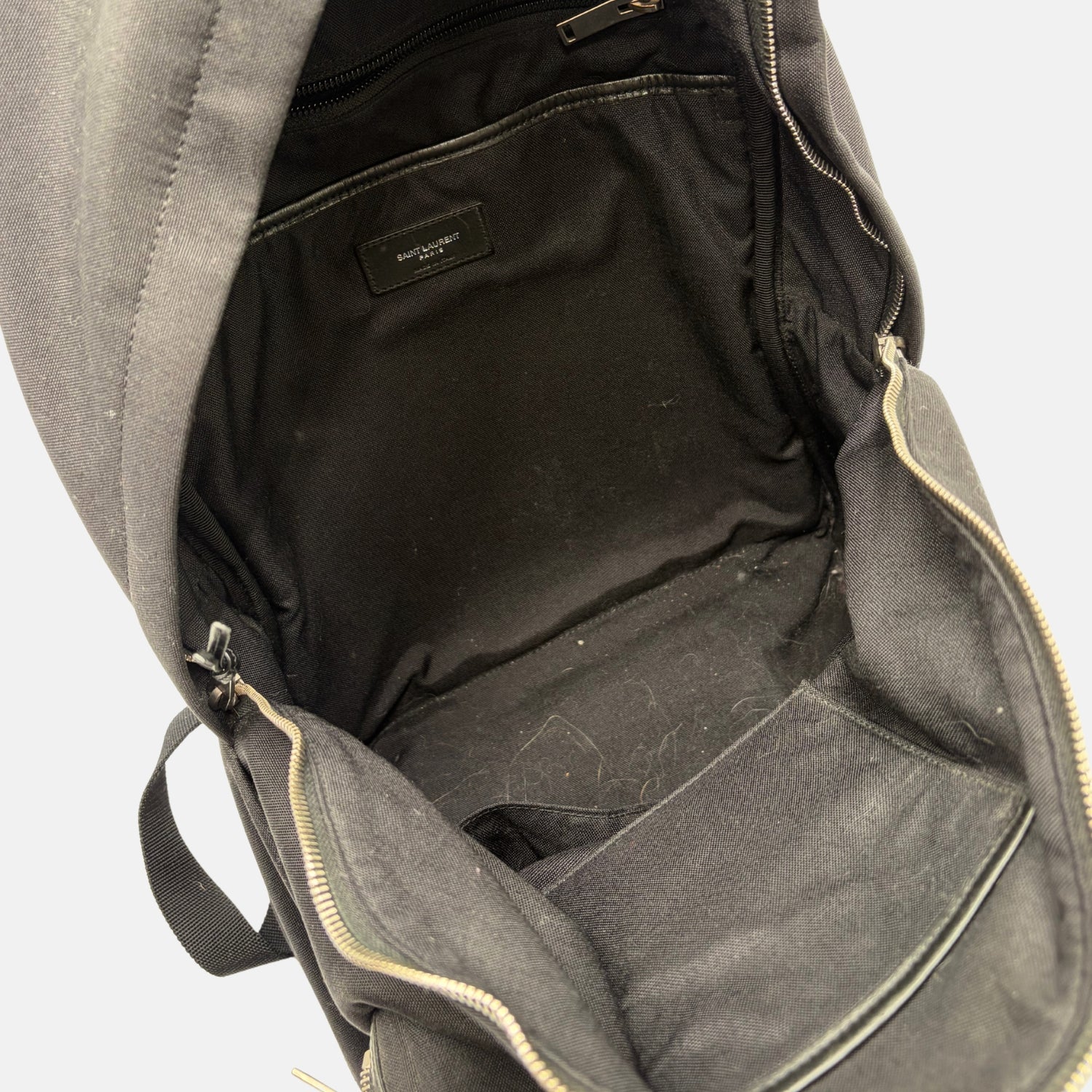 City Backpack Black Canvas and Leather