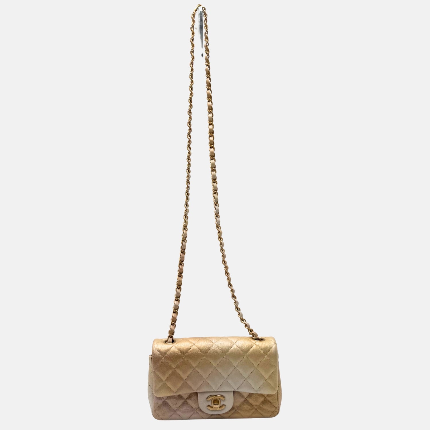 Classic Flap Bag Gold Ombre Quilted Lambskin Mini