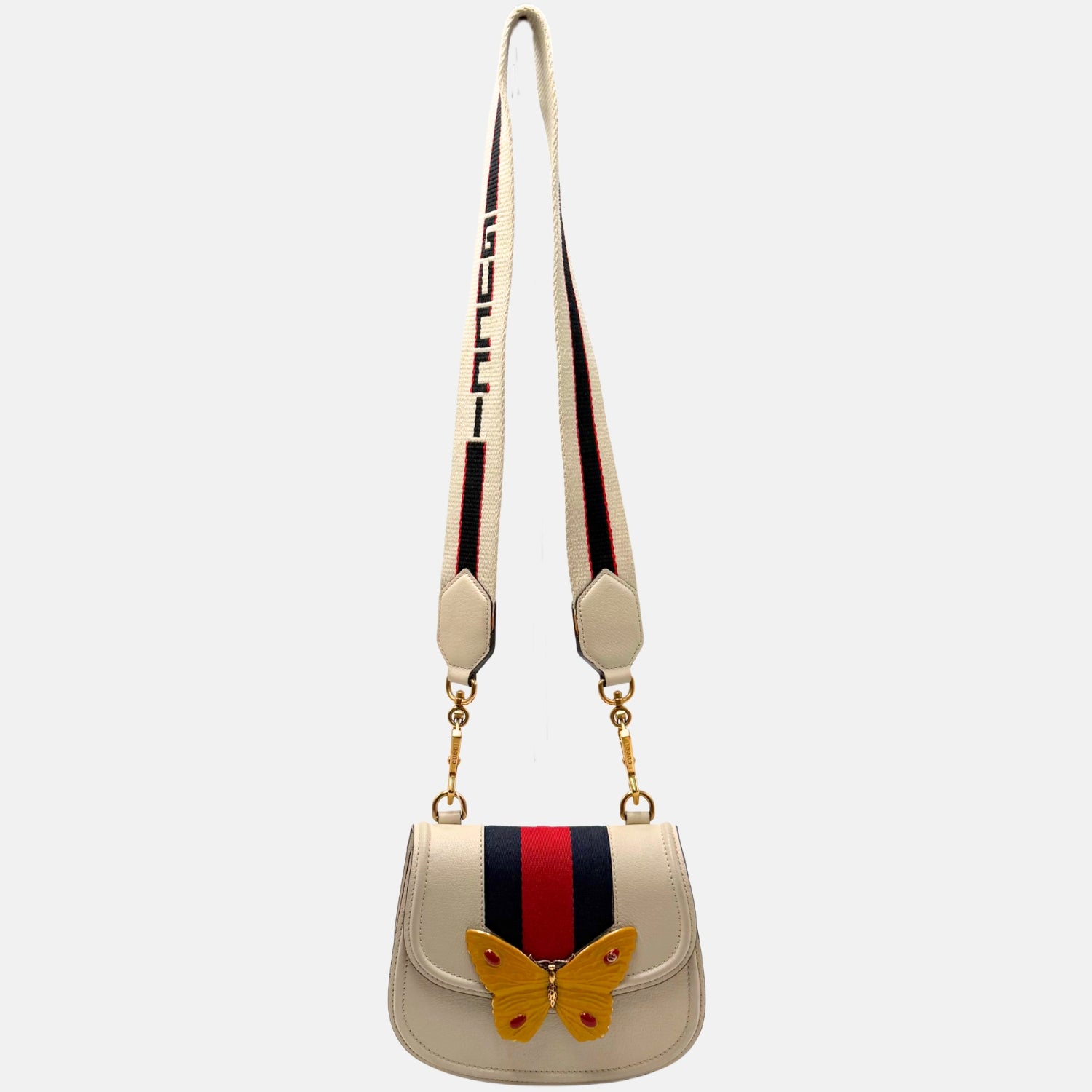 Linea Totem Butterfly Bag White Leather Small