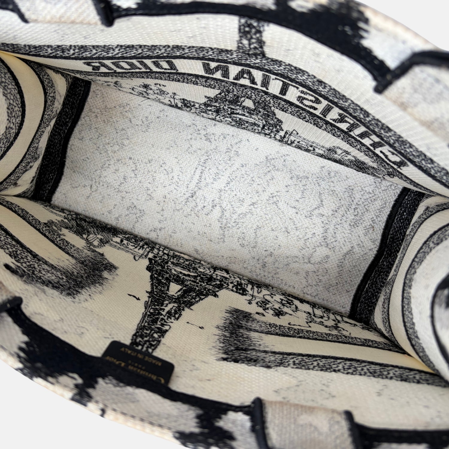 Book Tote Medium Paris Embroidered Canvas