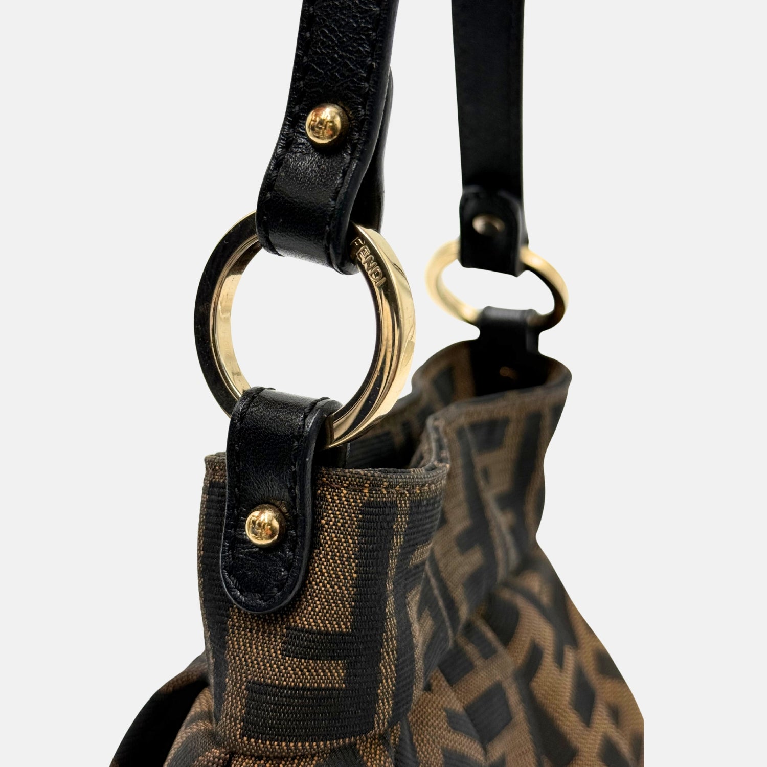 Chef Shoulder Bag Brown Zucca Canvas