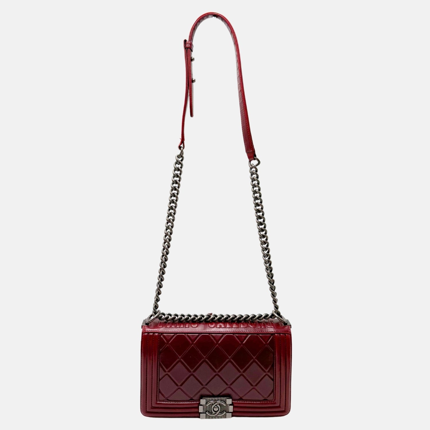 Boy Bag Burgundy Lambskin Medium