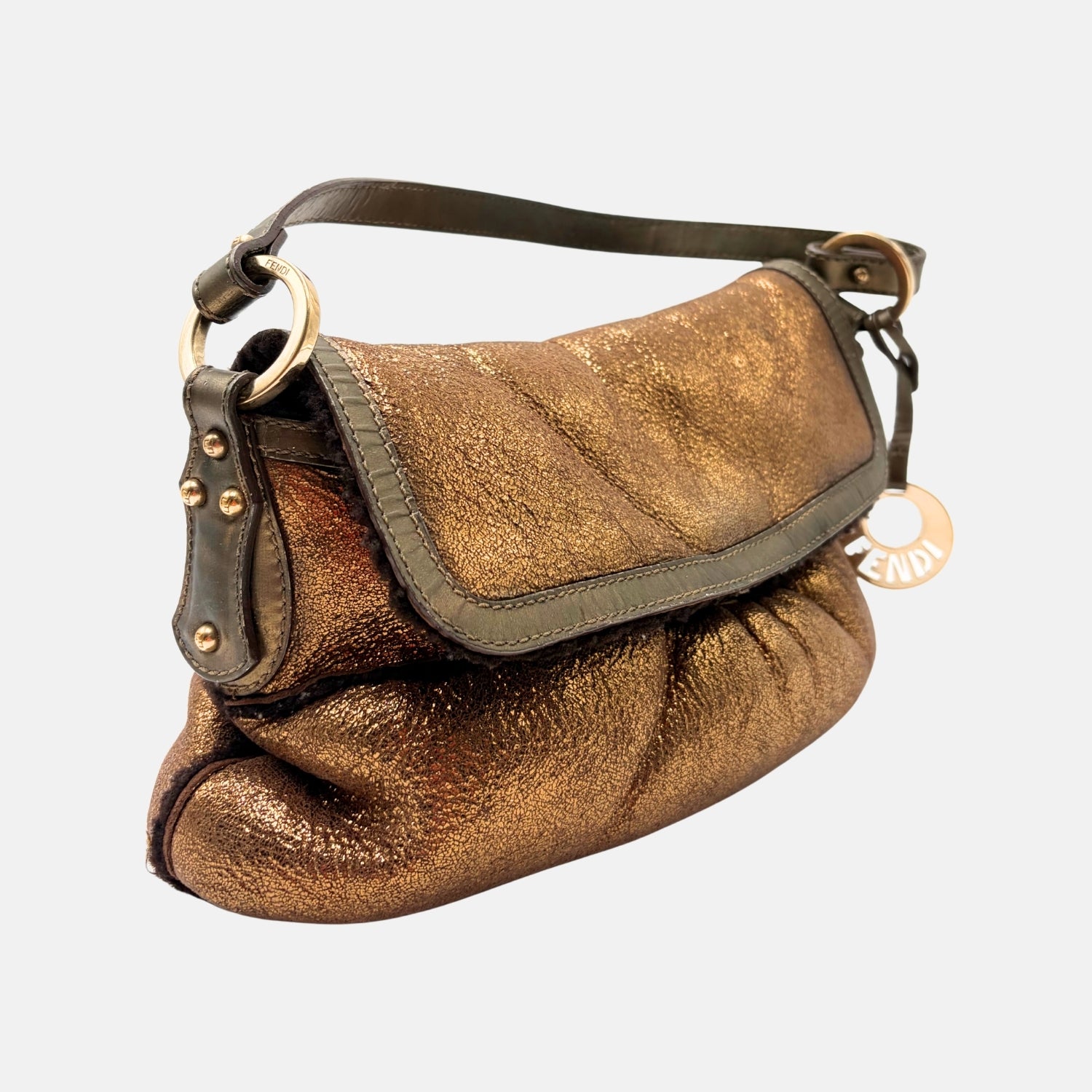 Chef Shoulder Bag Bronze Shearling