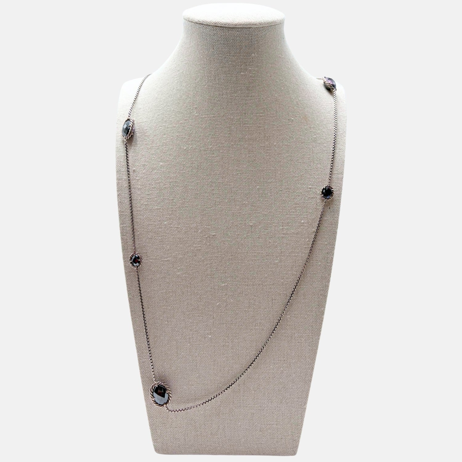 Station Necklace Sterling Silver