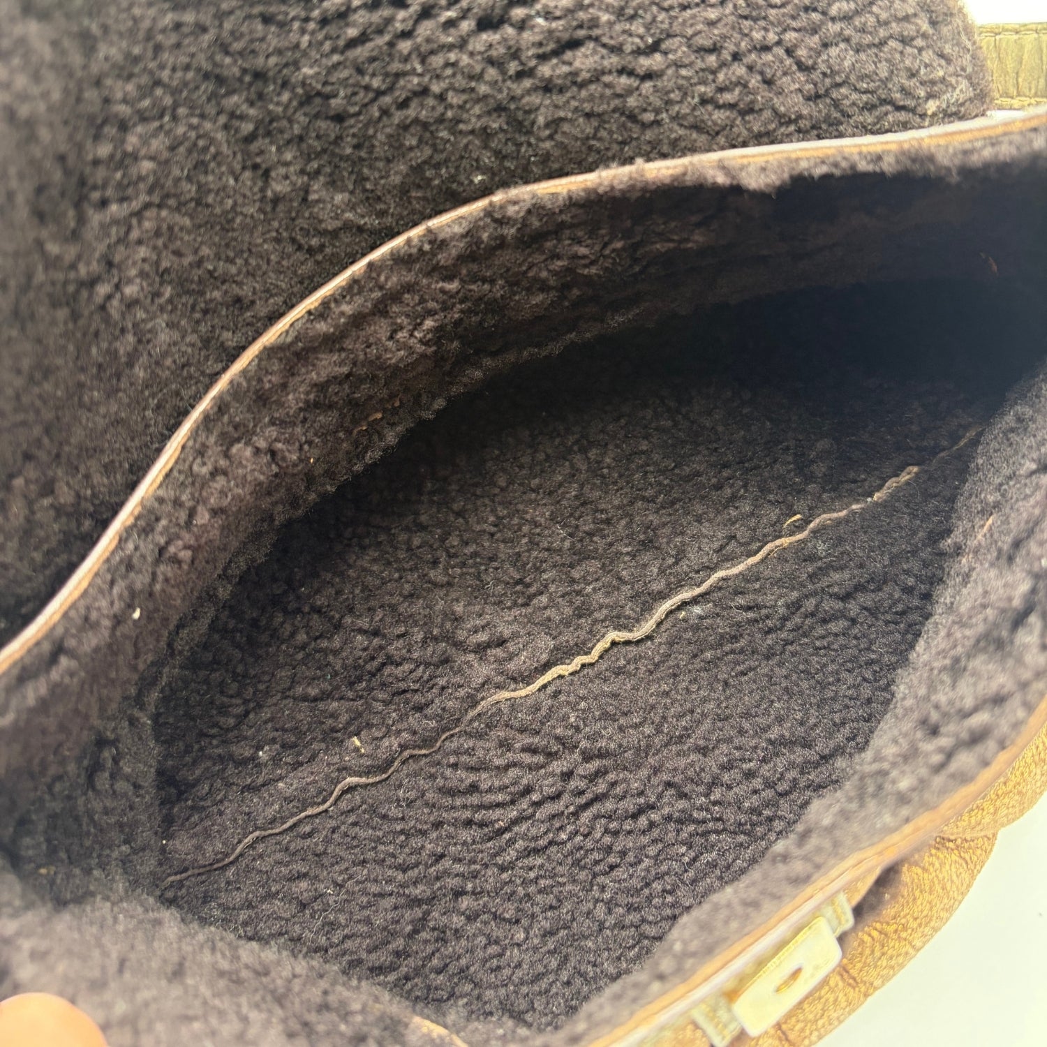Chef Shoulder Bag Bronze Shearling
