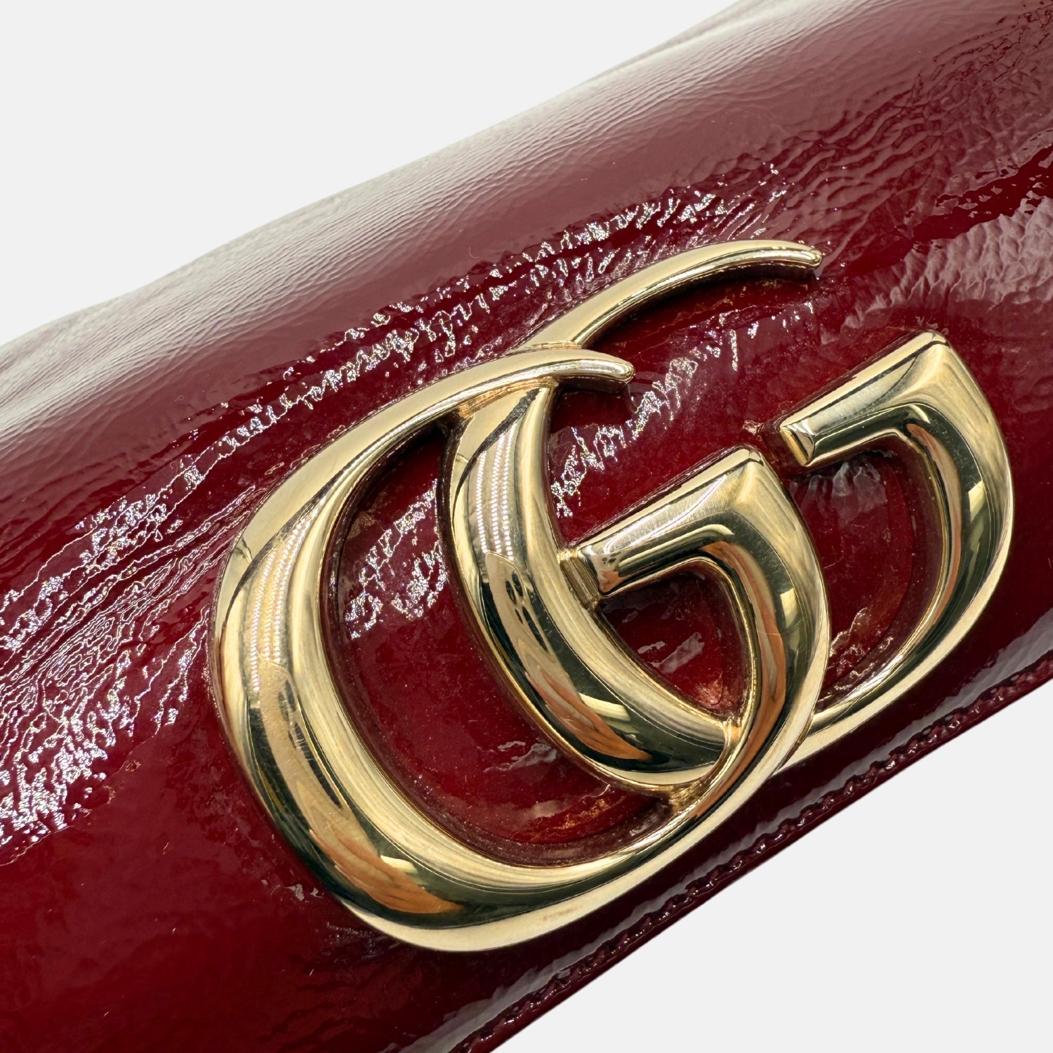 Top Handle Bag Soft Patent Burgundy Small