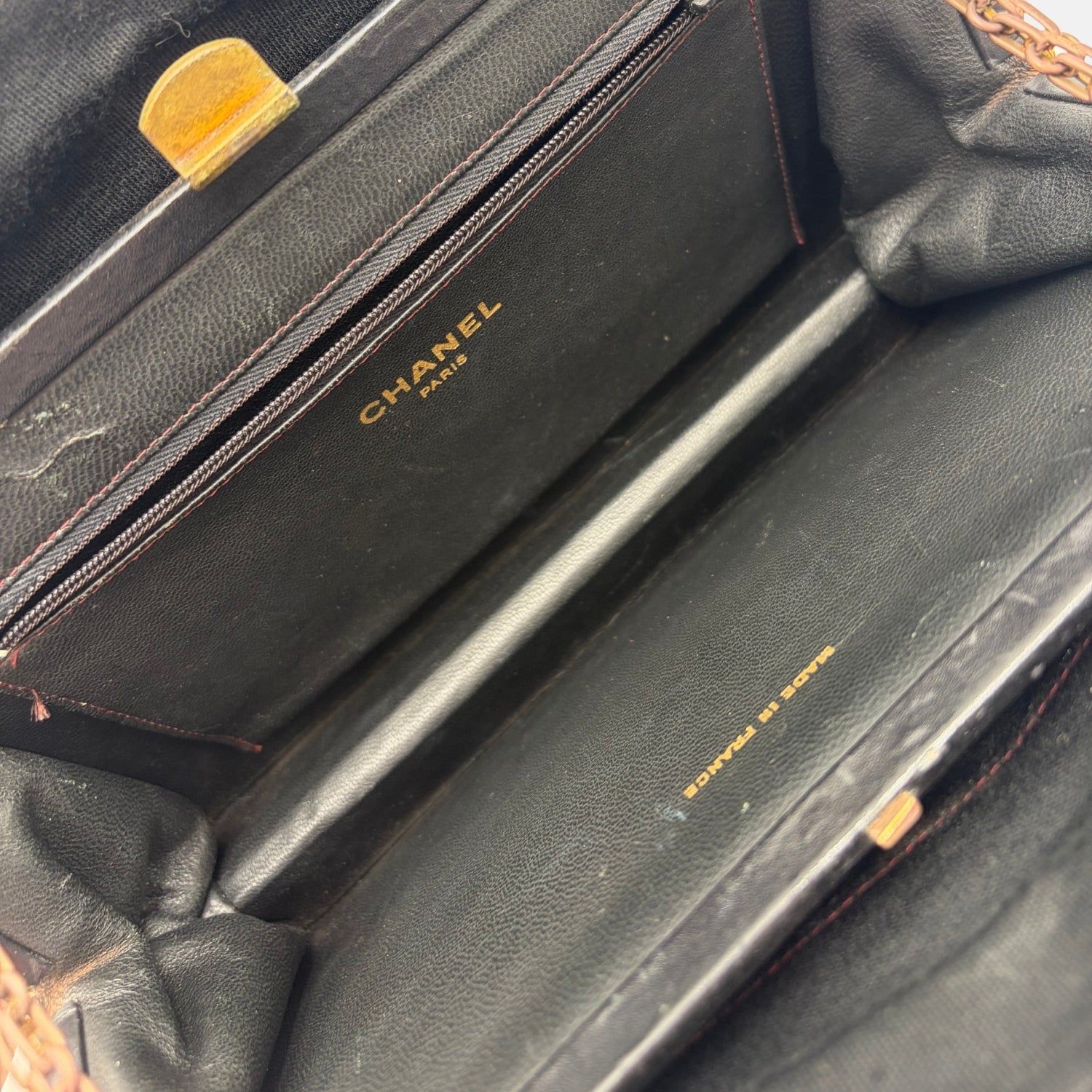 Vintage Shoulder Bag Black Quilted Cotton