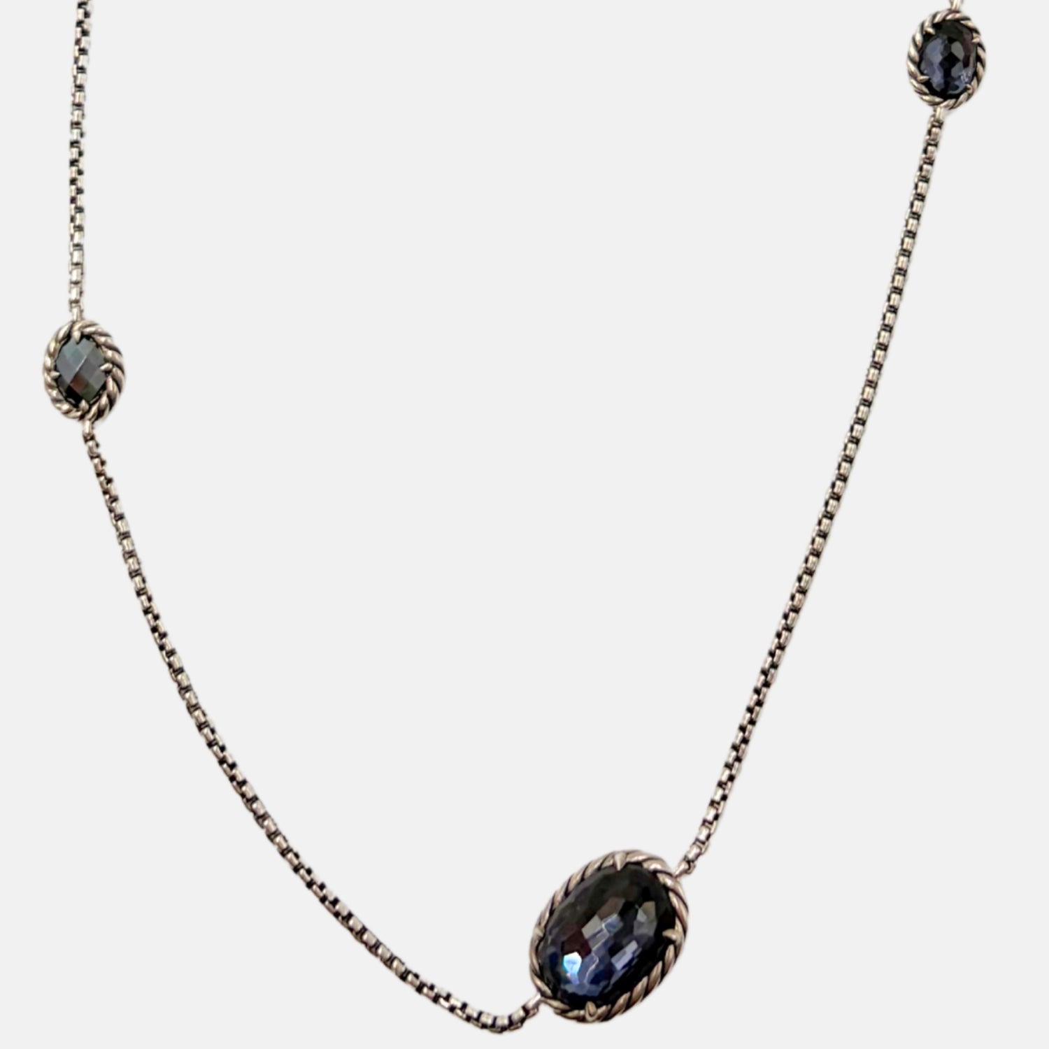 Station Necklace Sterling Silver