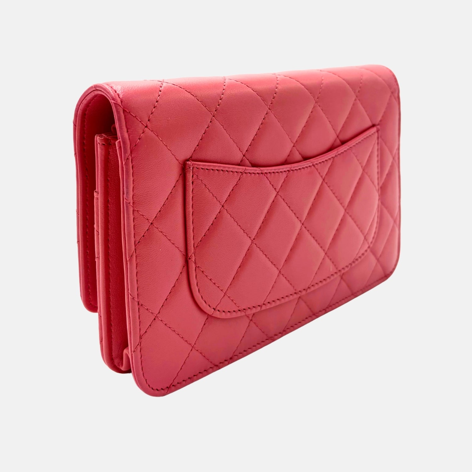 Wallet on Chain Pink Lambskin