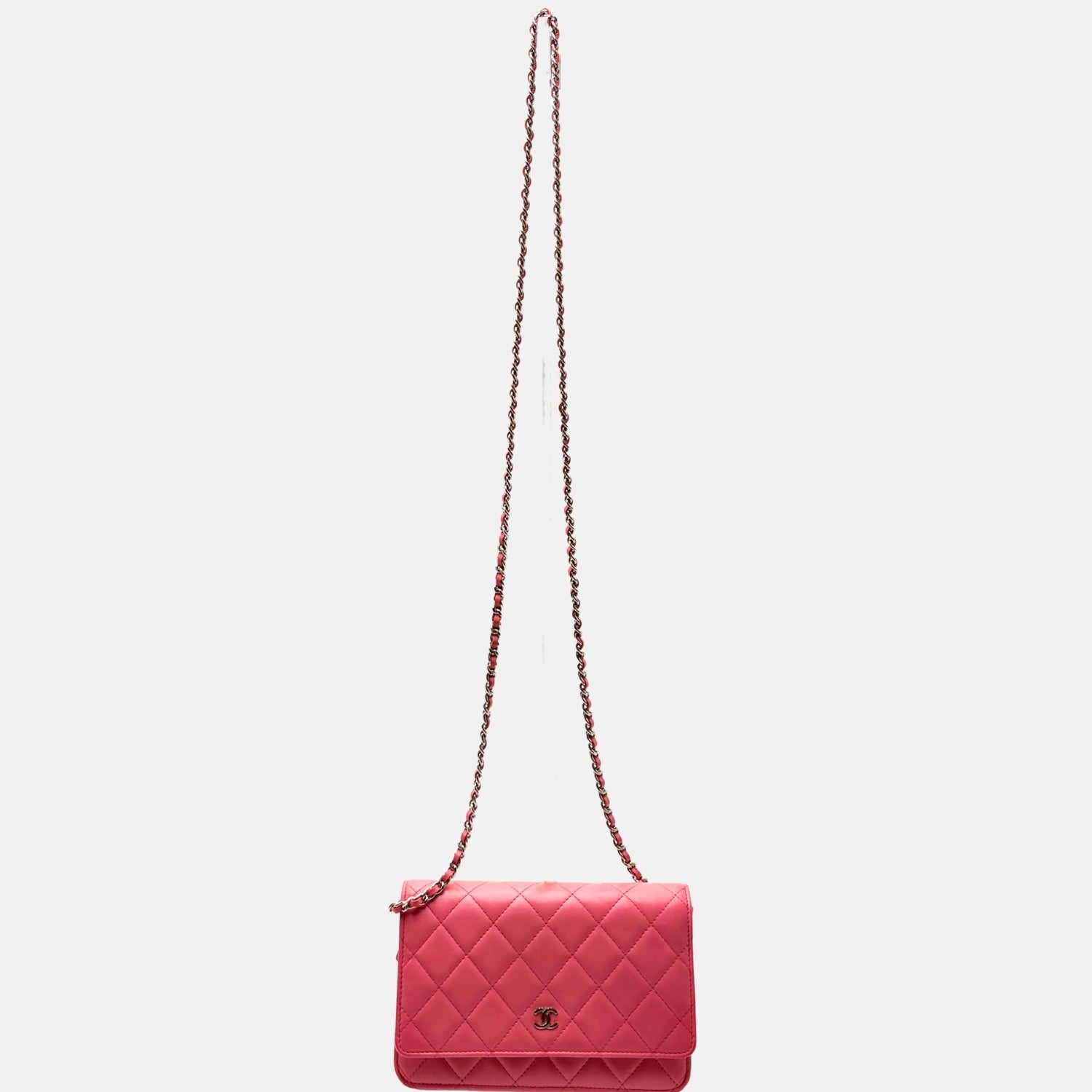 Wallet on Chain Pink Lambskin