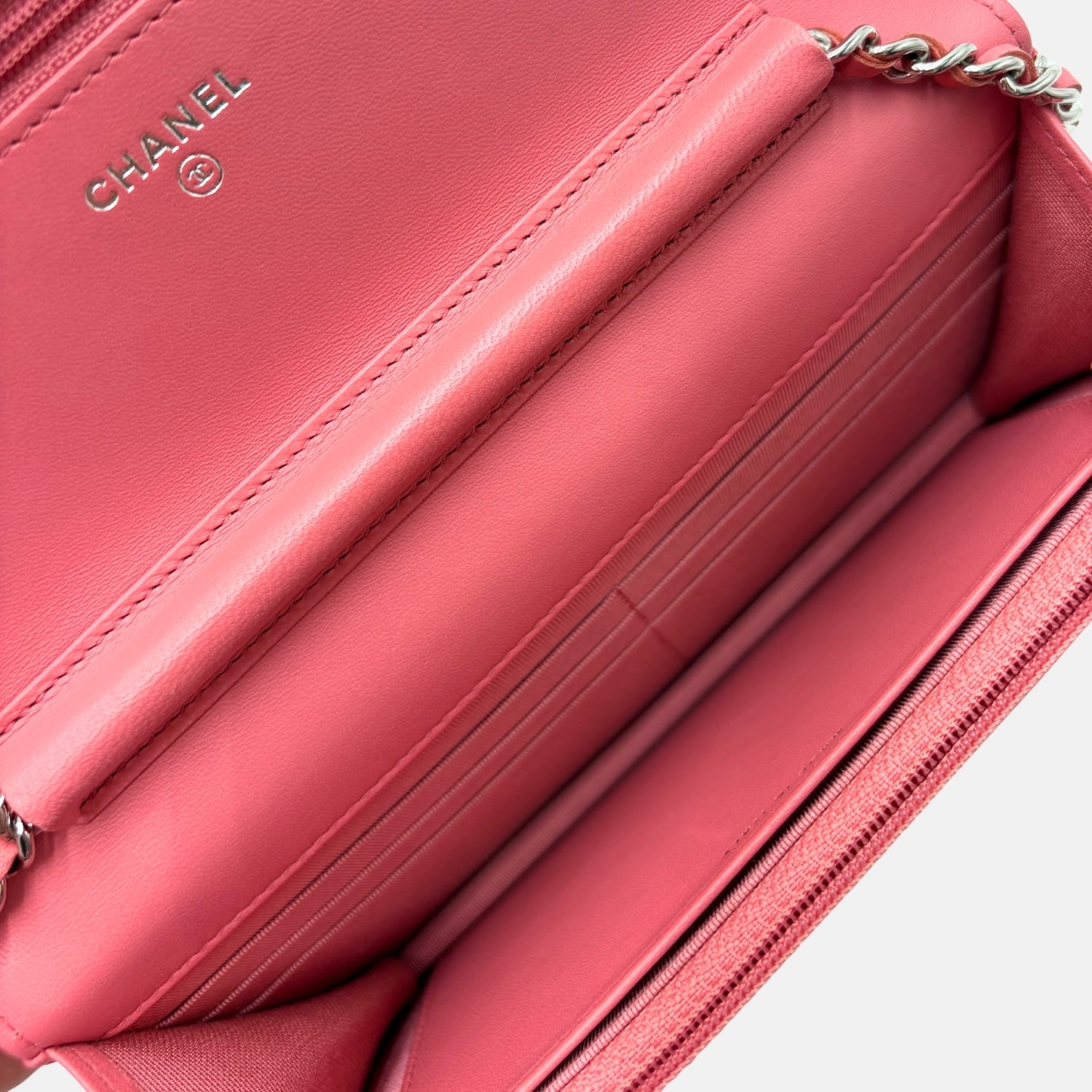 Wallet on Chain Pink Lambskin