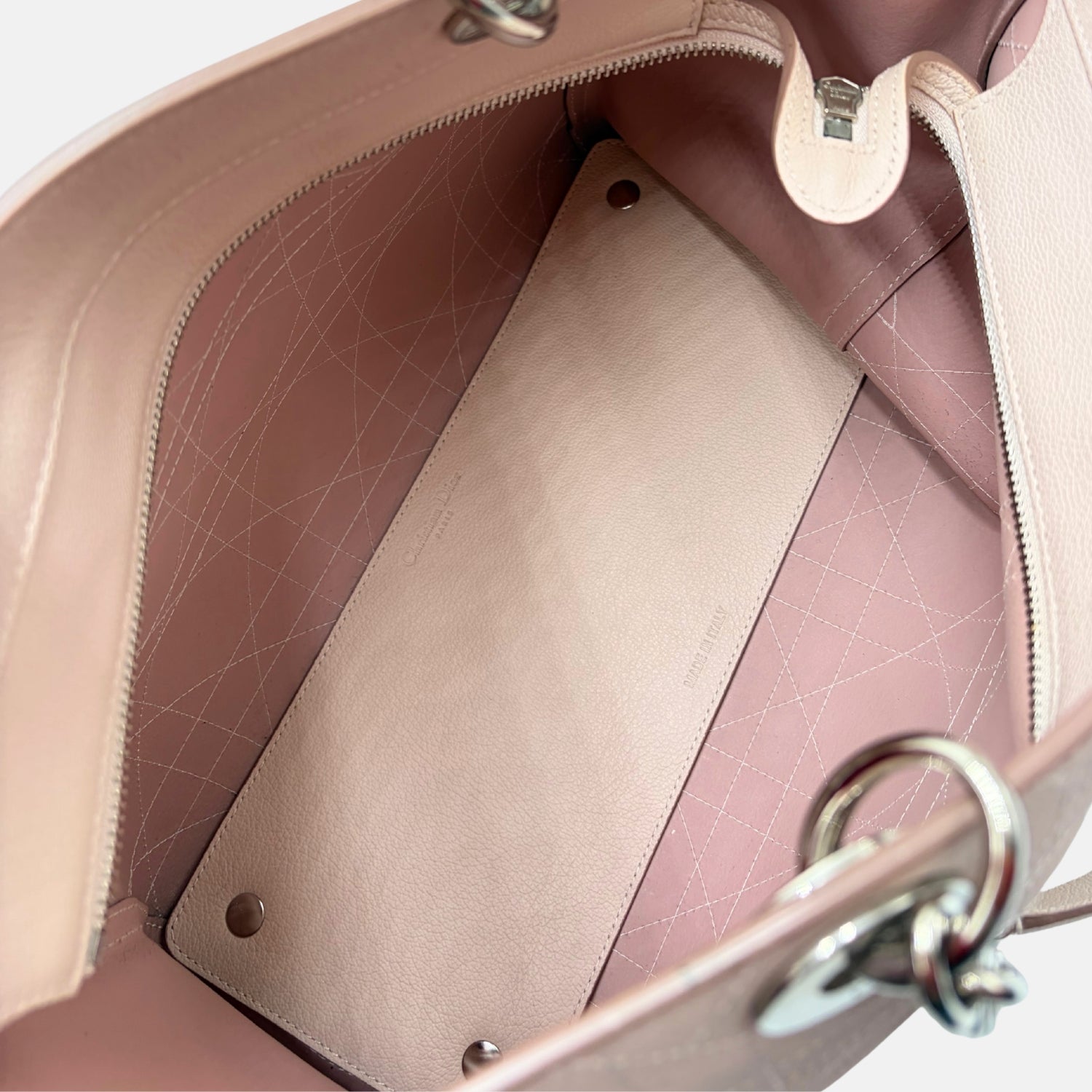 Ultra Dior Tote Bag Blush Cannage Leather