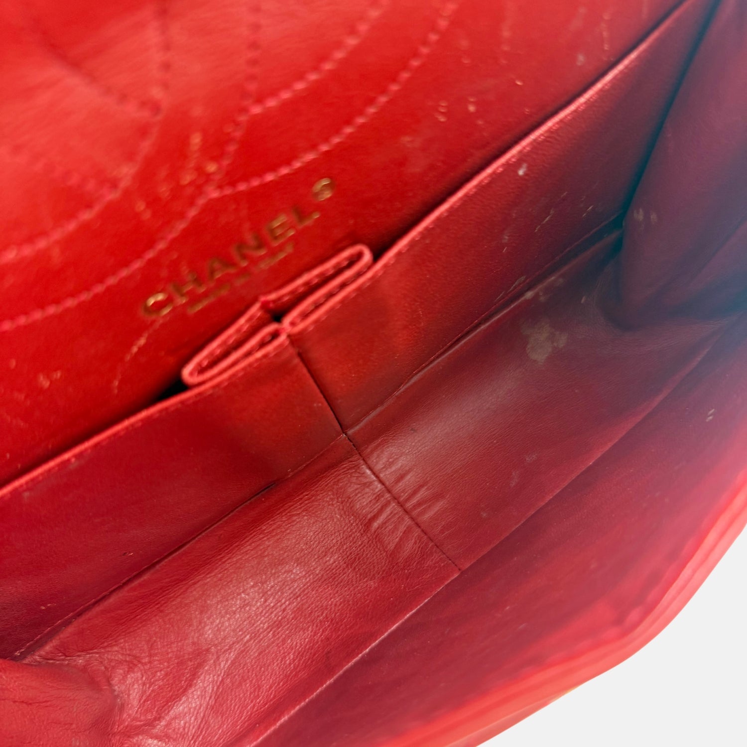 Reissue 2.55 Double Flap Bag Red Lambskin Medium