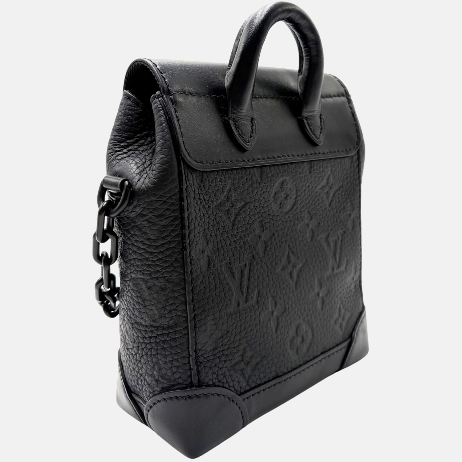 Steamer Backpack Black Leather