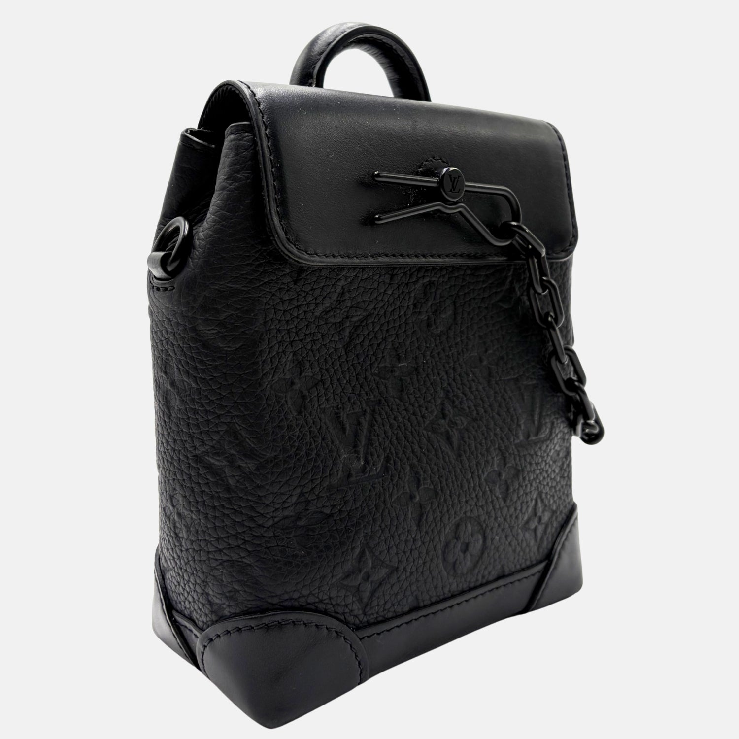Steamer Backpack Black Leather