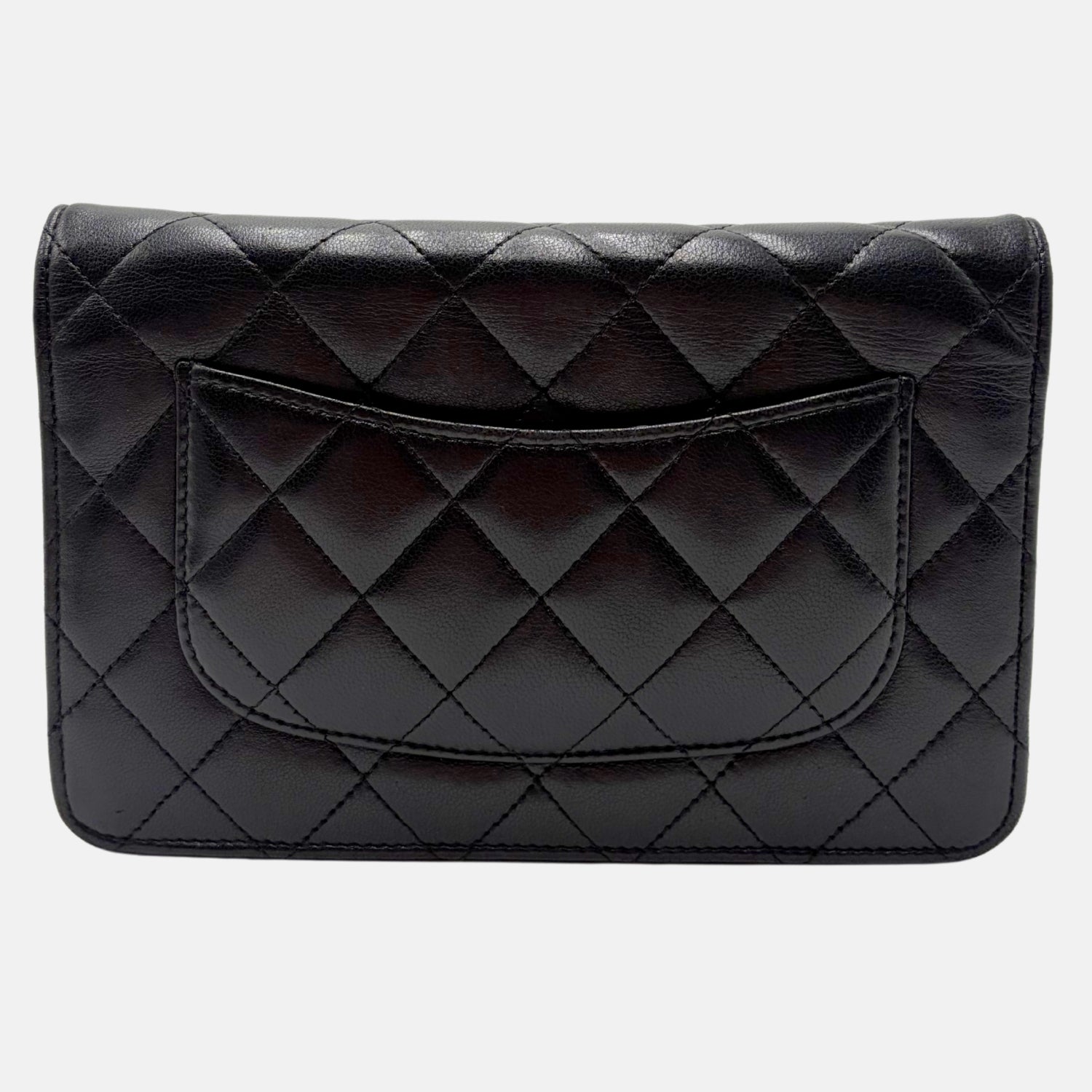 Wallet on Chain Black Lambskin