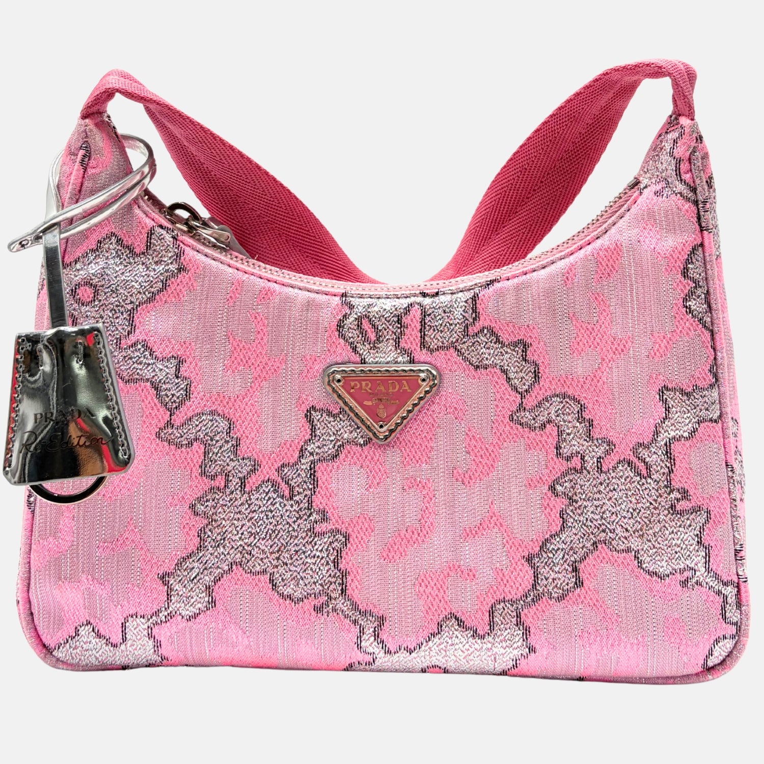 Re Edition Metallic Pink Jacquard Shoulder Bag