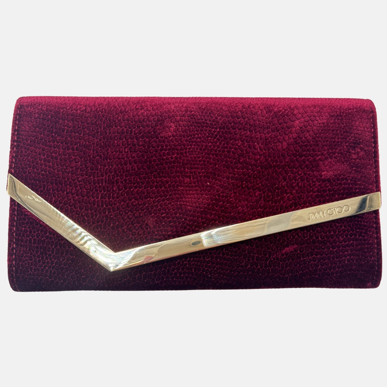 Clutch Burgundy Textured Velvet