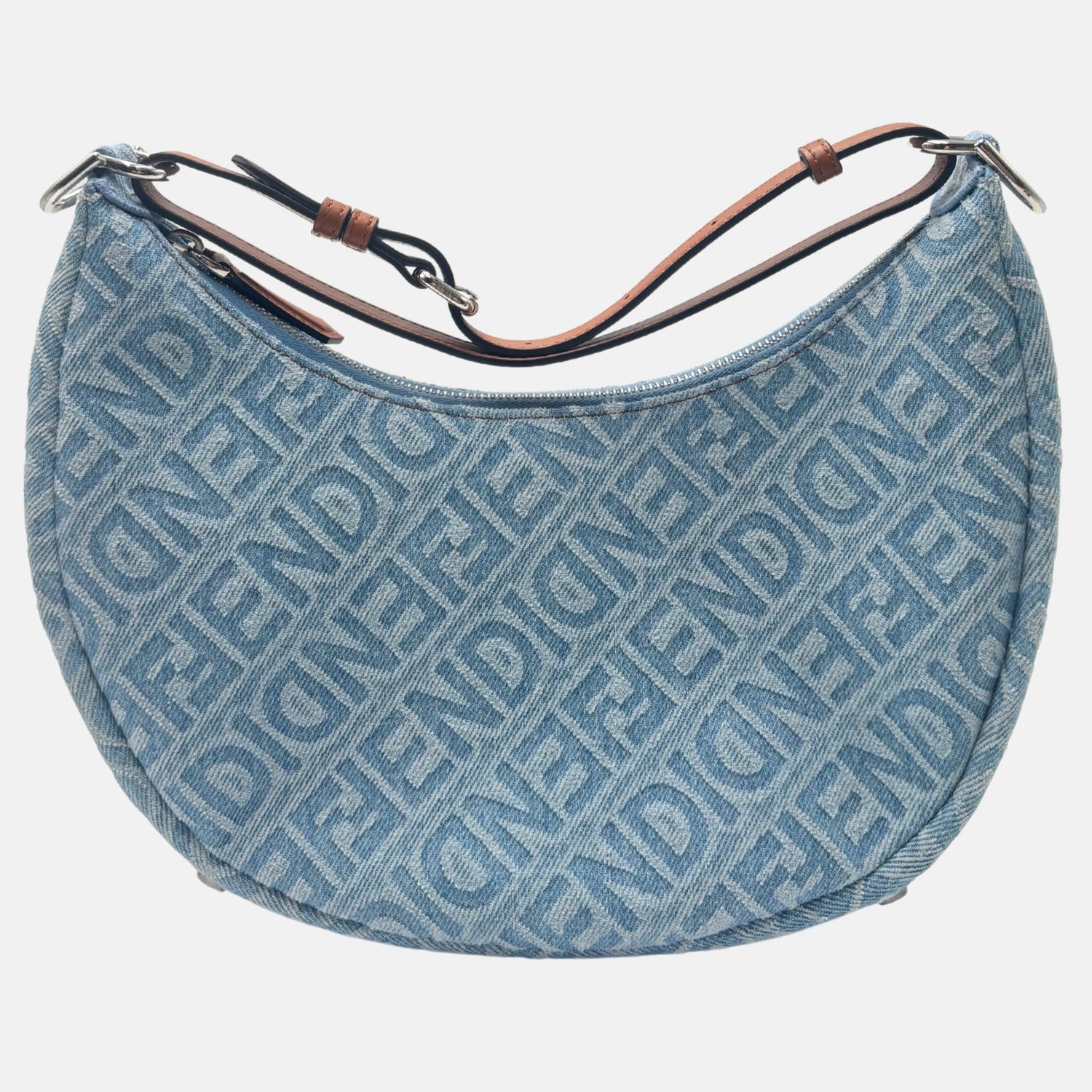 Fendigraphy Hobo Bag Blue Denim
