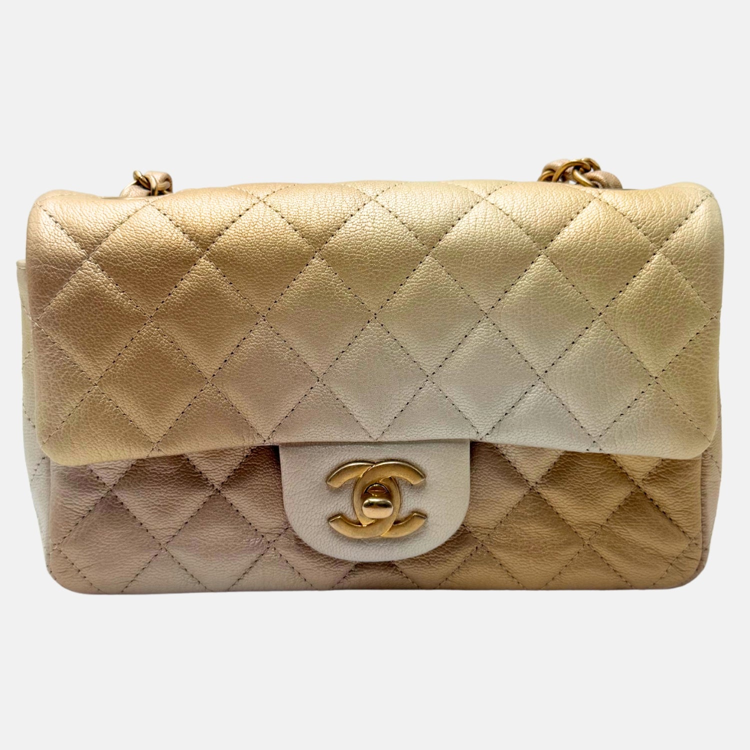 Classic Flap Bag Gold Ombre Quilted Lambskin Mini