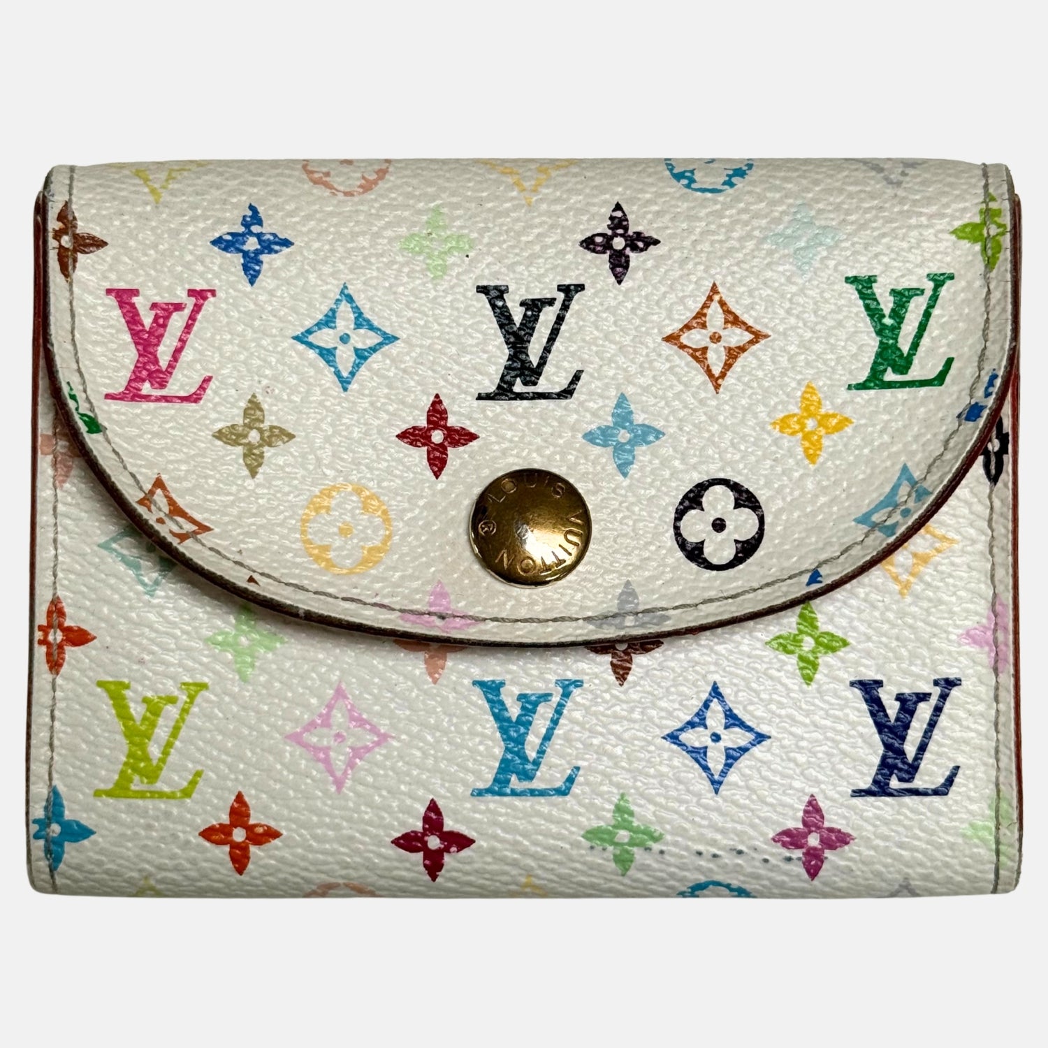 Murakami Multicolor Monogram Wallet White Leather
