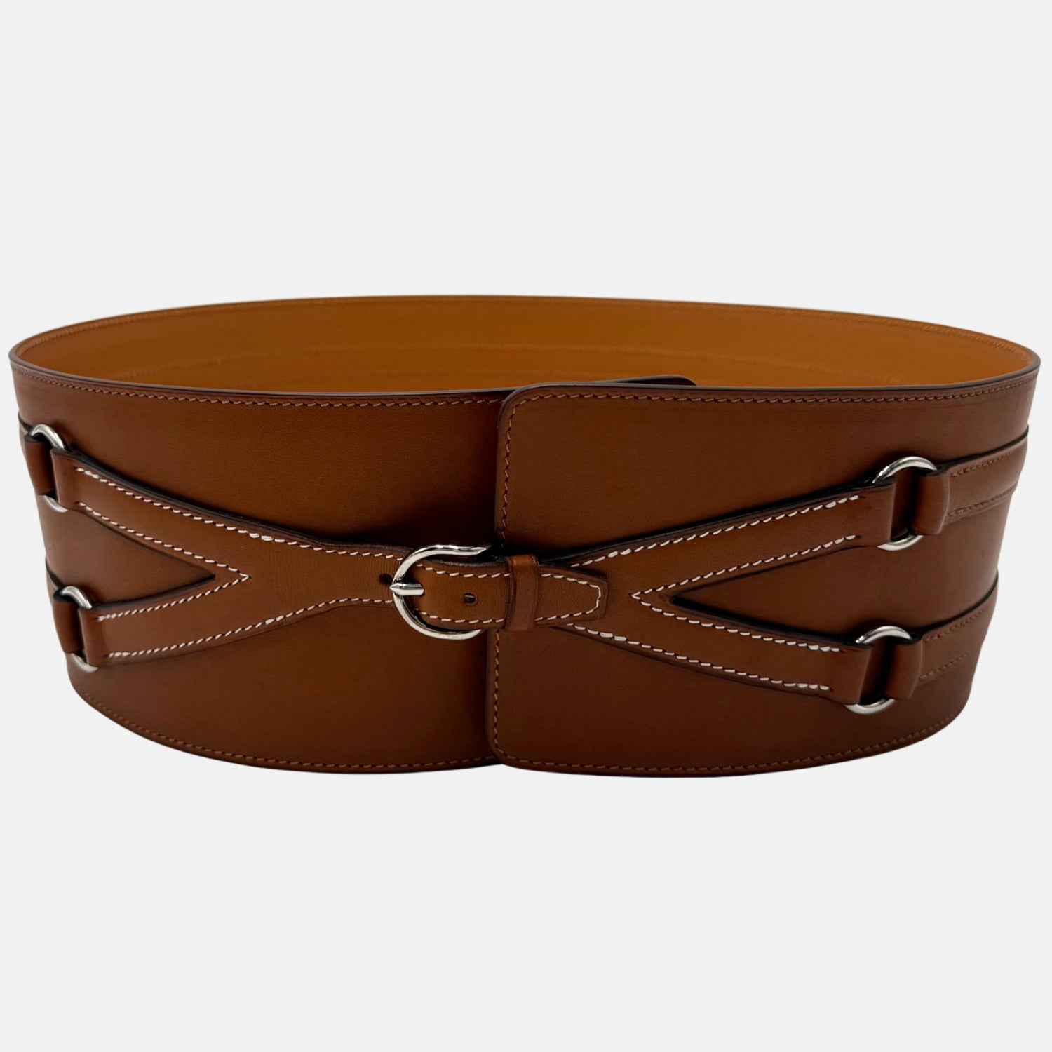 Corset Belt Brown Leather Size 85