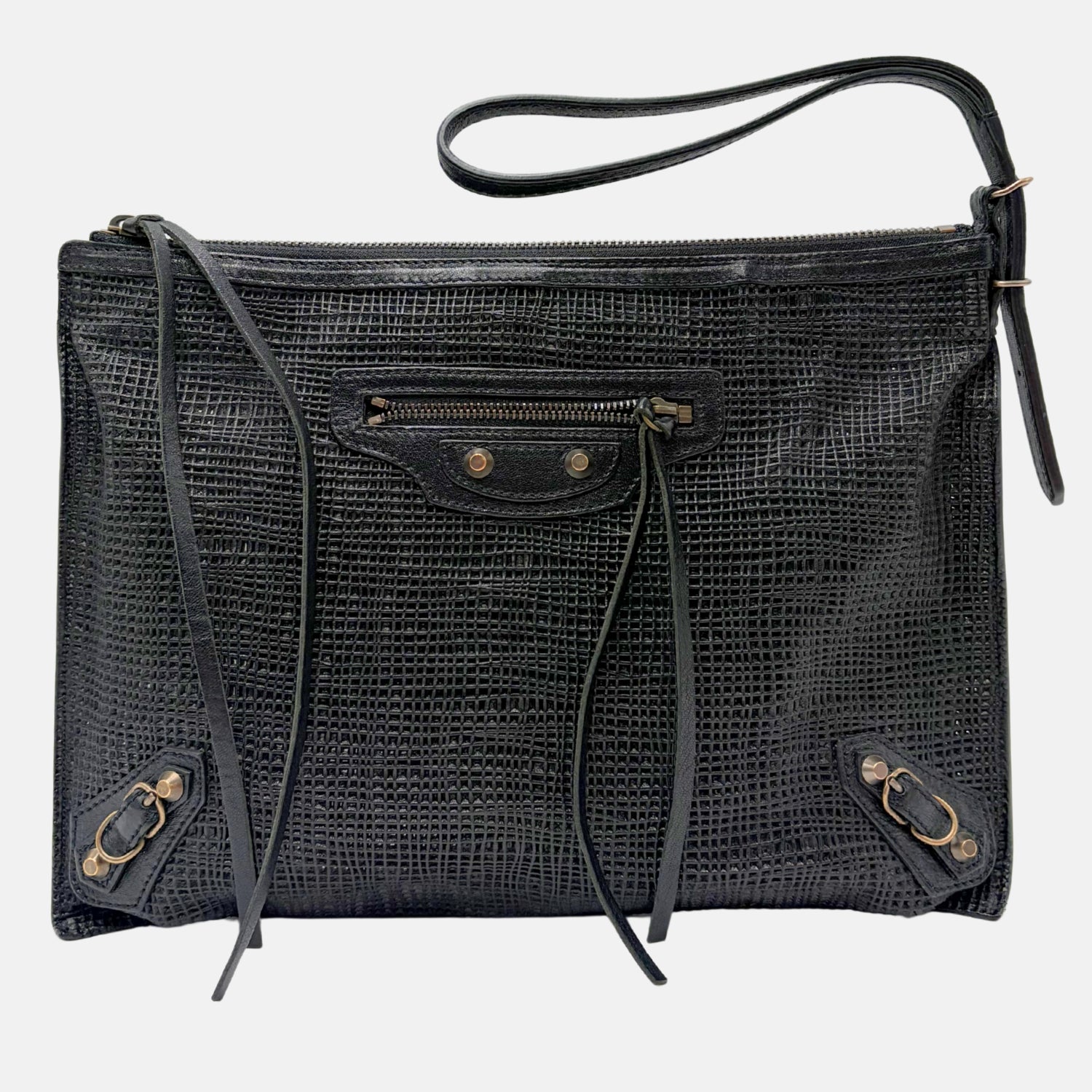 Classic Flat Wristlet Pouch Black