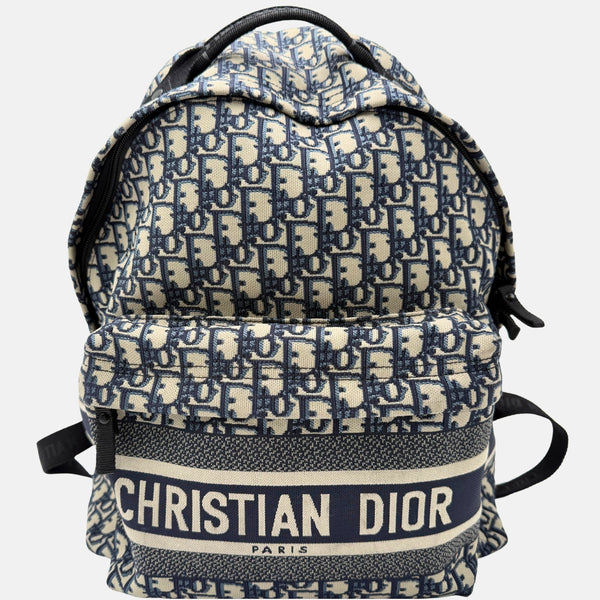 DIOR Explorer Backpack Blue Oblique Jacquard