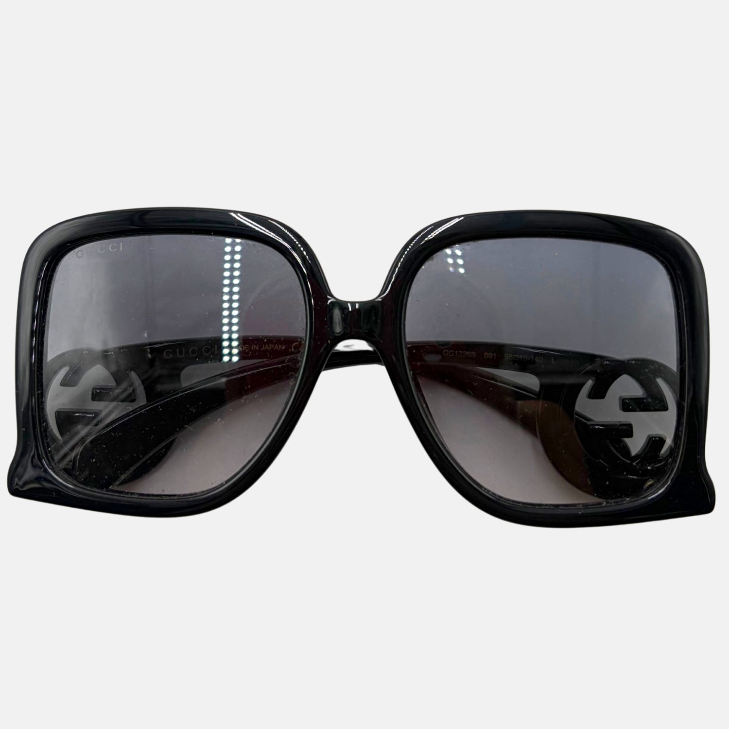 Sunglasses Black Oversized Square with Side Logo