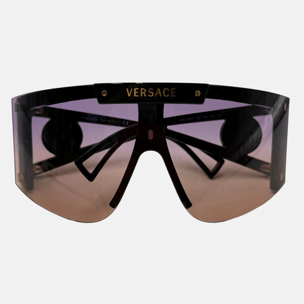 Versace Shield Sunglasses Black with Gradient Lenses display picture 1