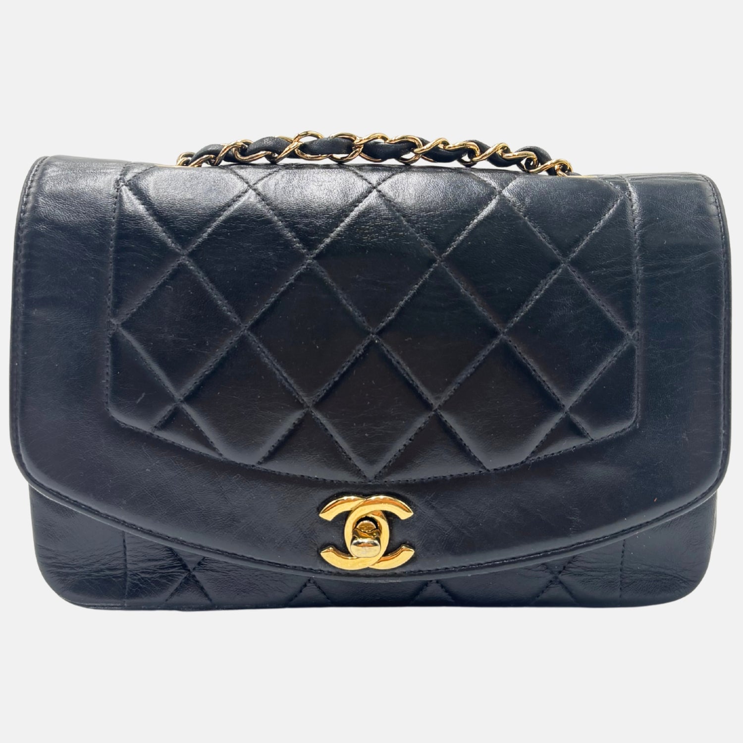 Diana Flap Bag Black Quilted Lambskin
