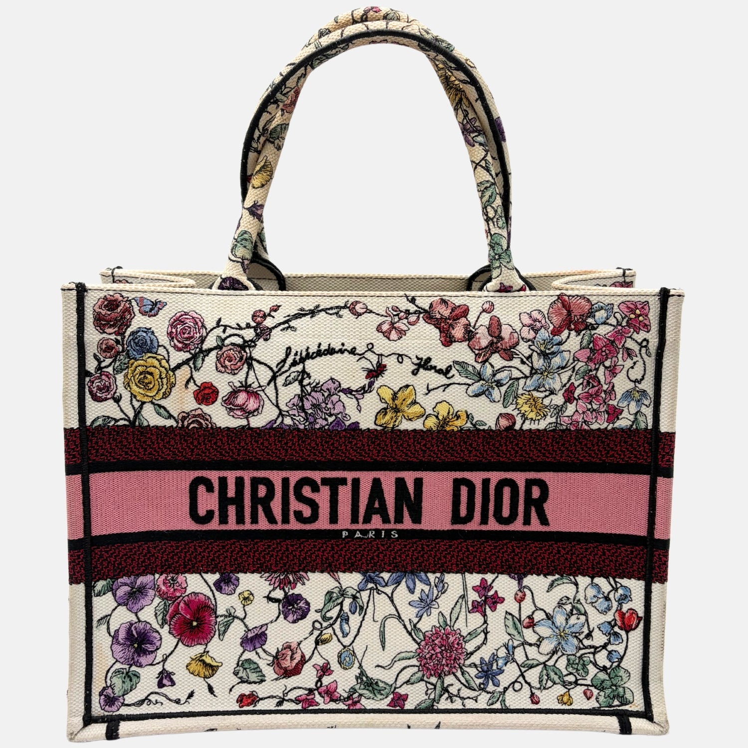 Book Tote Medium Jardin d’Hiver Embroidered Canvas