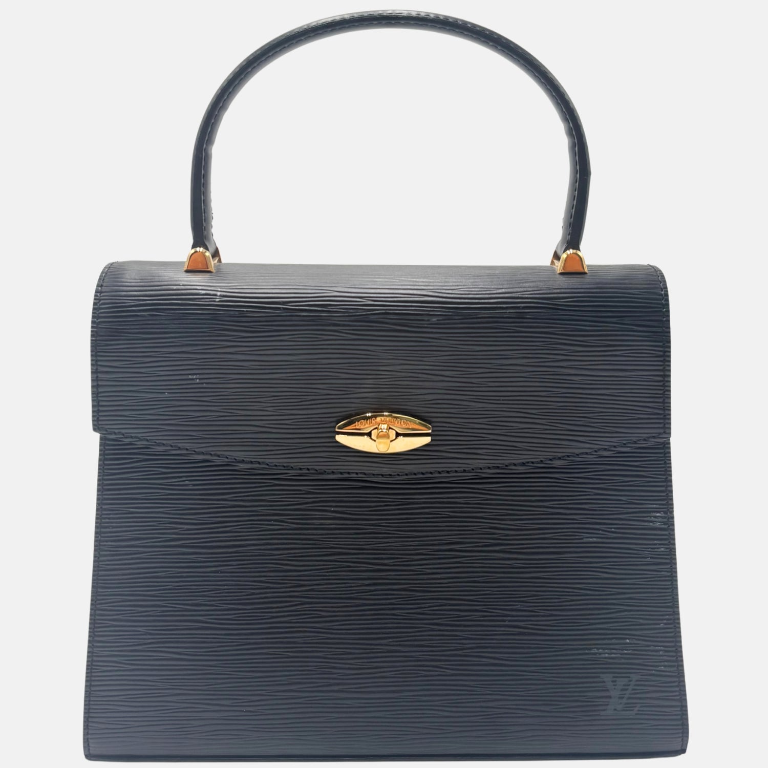 Malesherbes Top Handle Bag Black Epi Leather