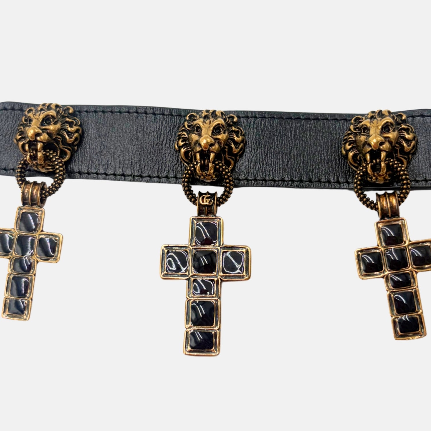 Cross Charm Leather Bracelet