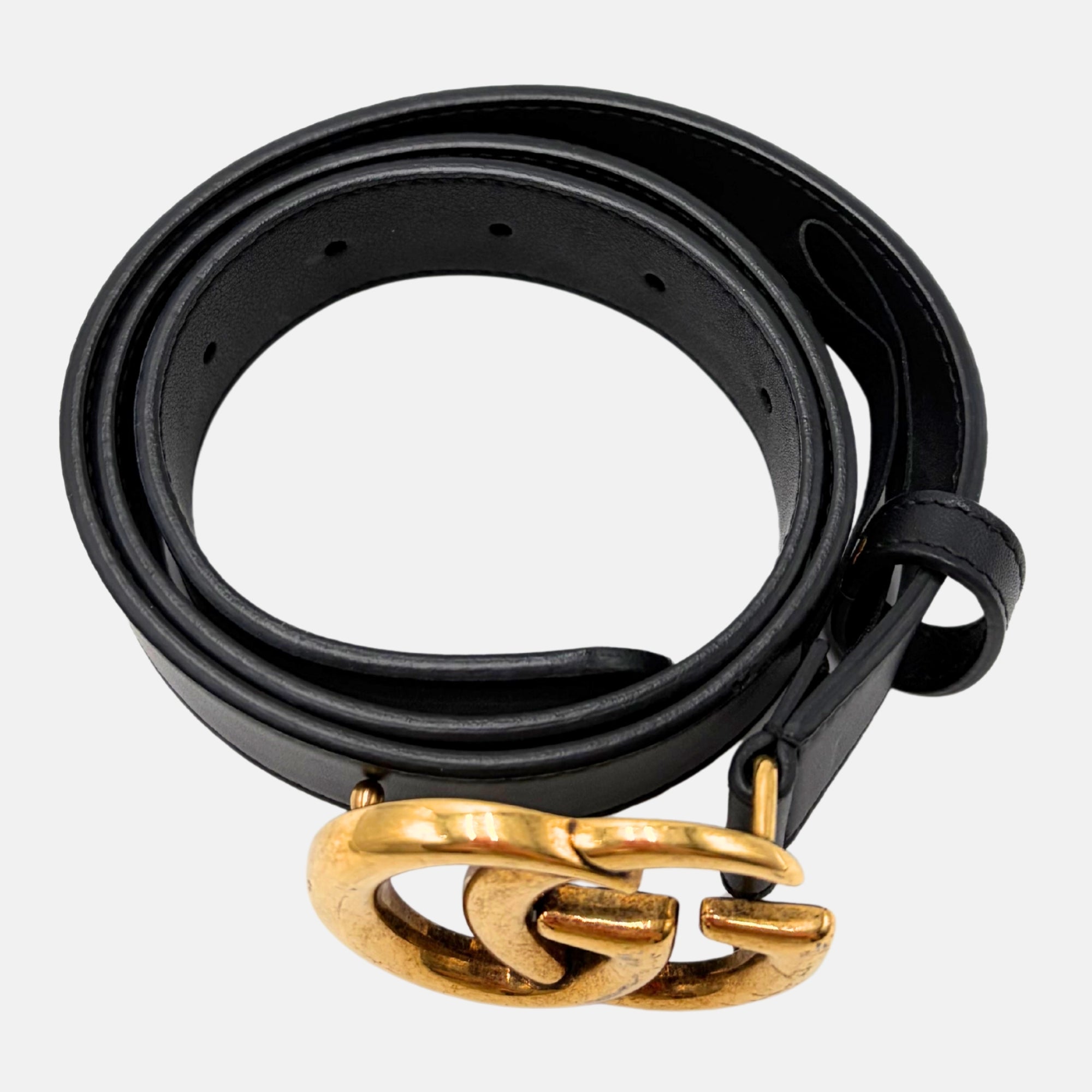 GG Marmont Belt Black Leather Size 75