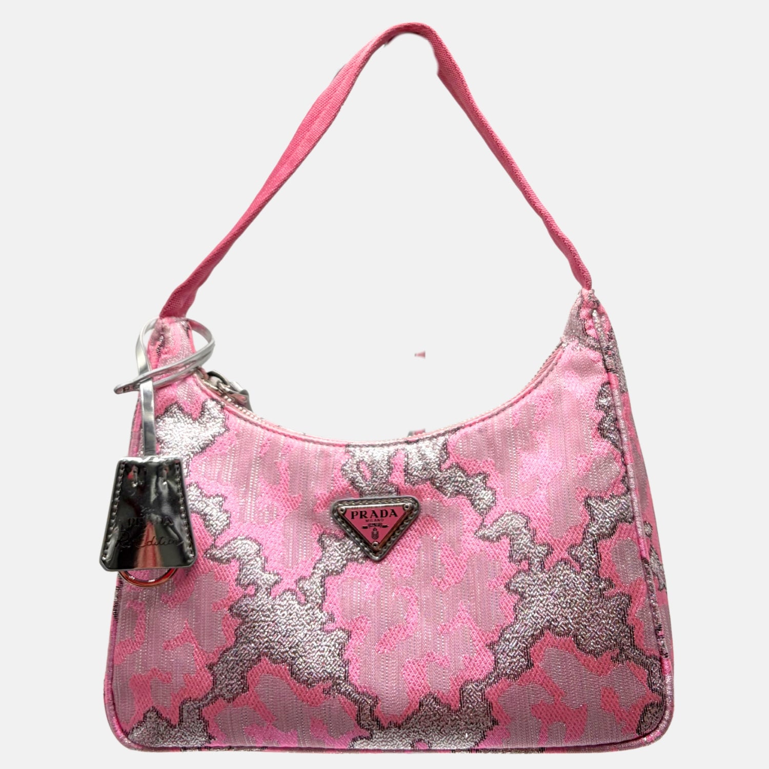 Re Edition Metallic Pink Jacquard Shoulder Bag