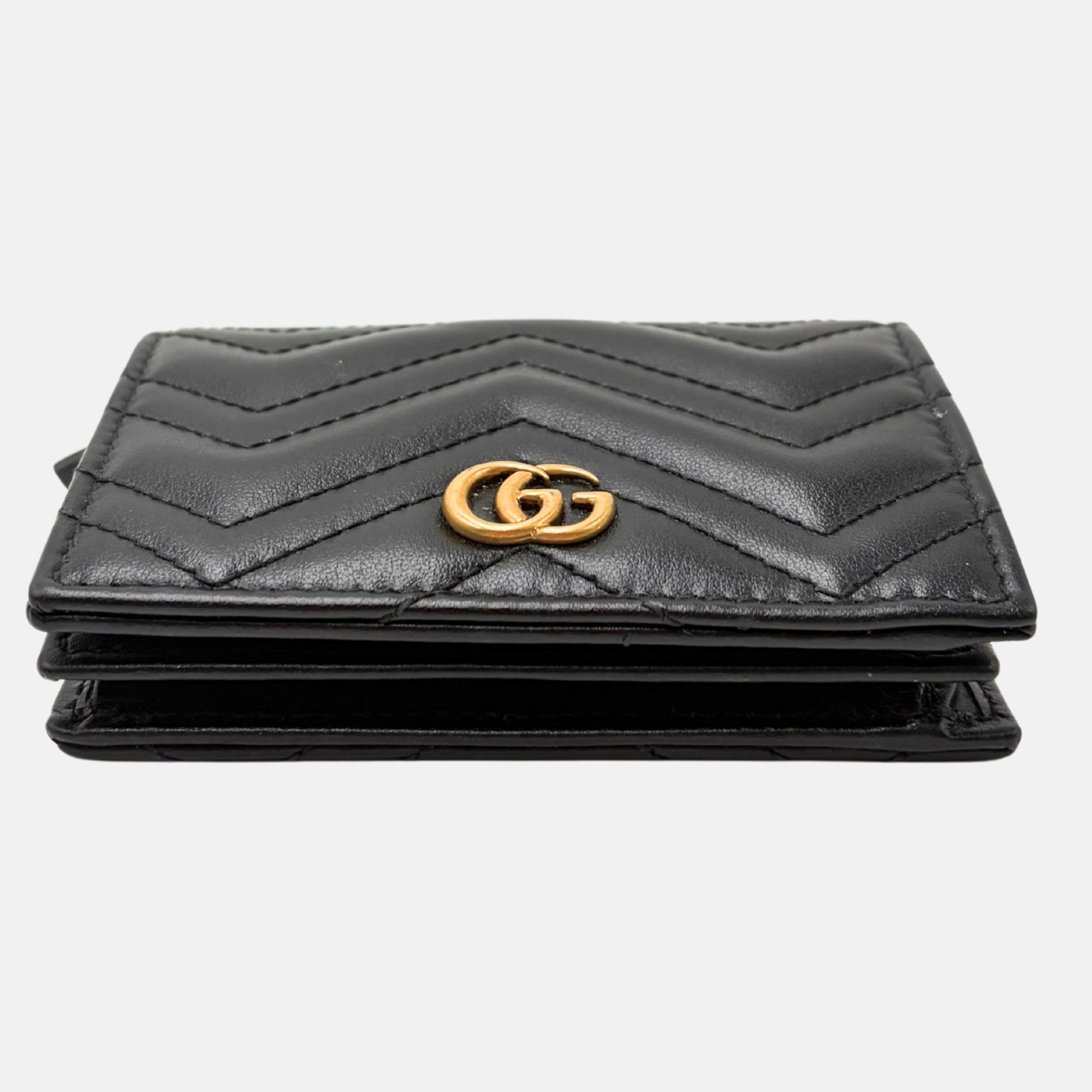 GG Marmont Matelasse Card Case Black