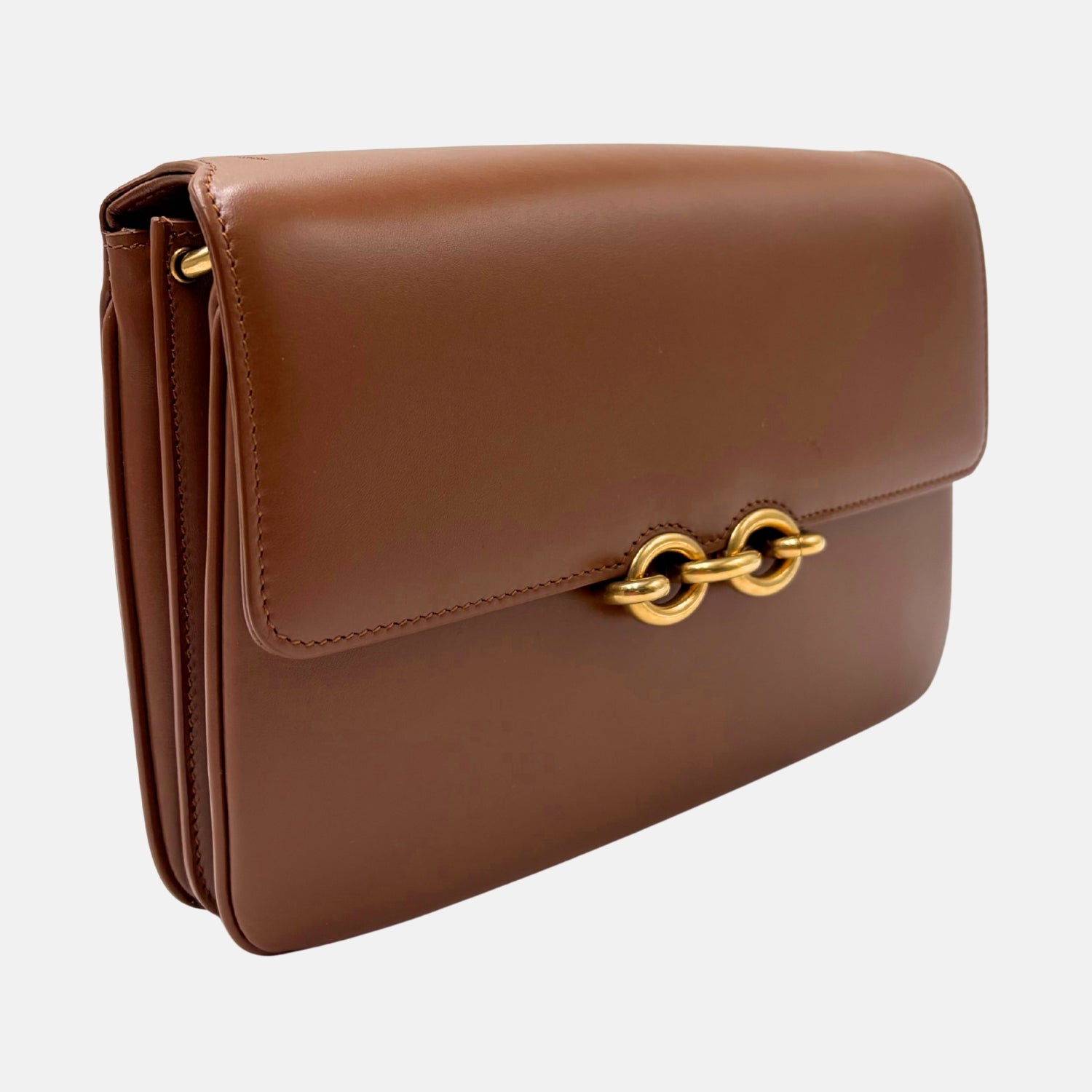 Le Maillon Brown Smooth Calfskin Shoulder Bag