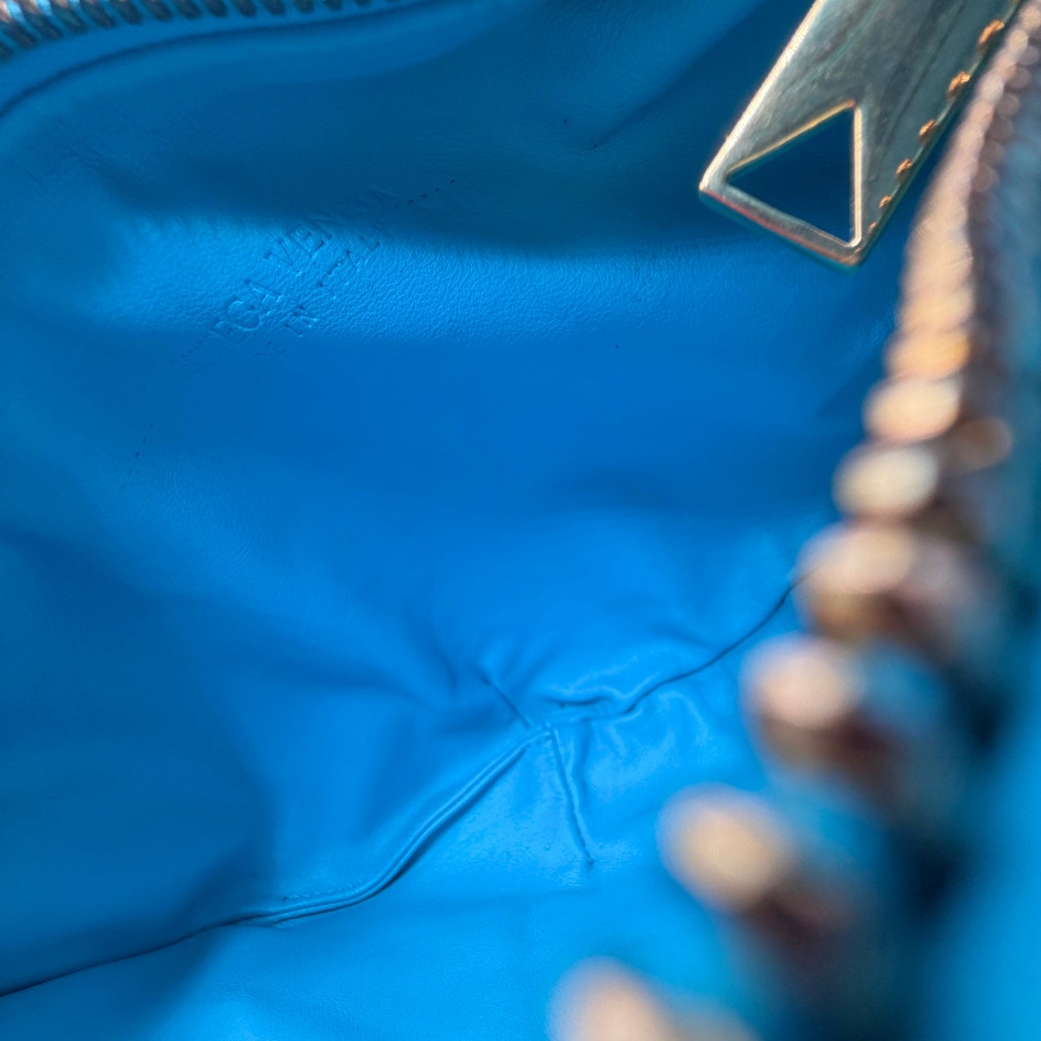 Jodie Bag Blue Intrecciato Leather Mini
